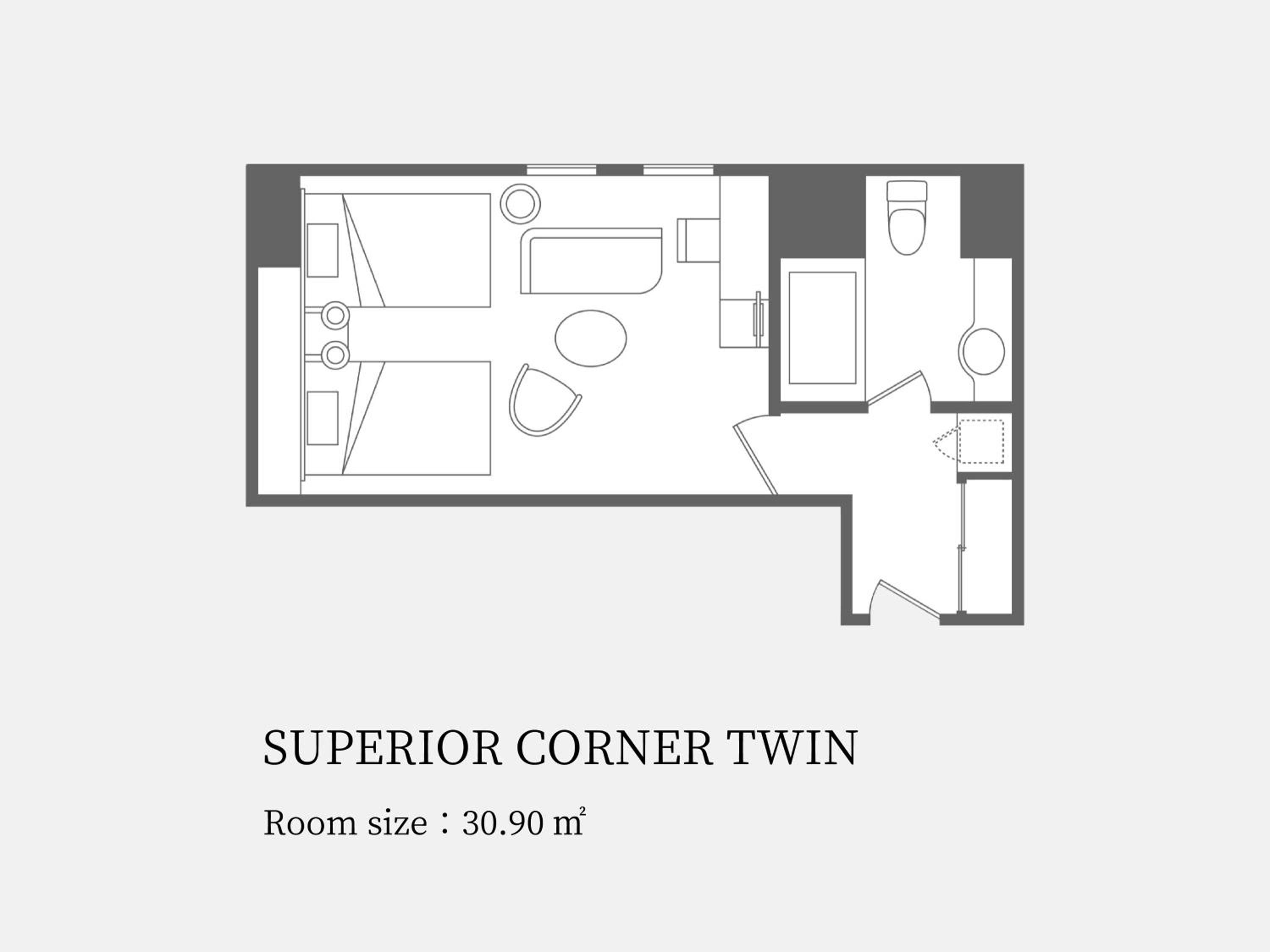 Superior Corner Twin Room with Castle View