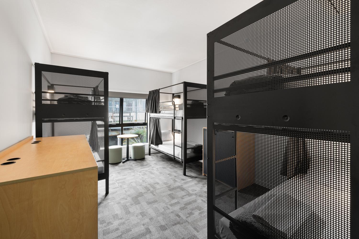 Bed in 6-Bed Female Dormitory Room with Shared Bathroom