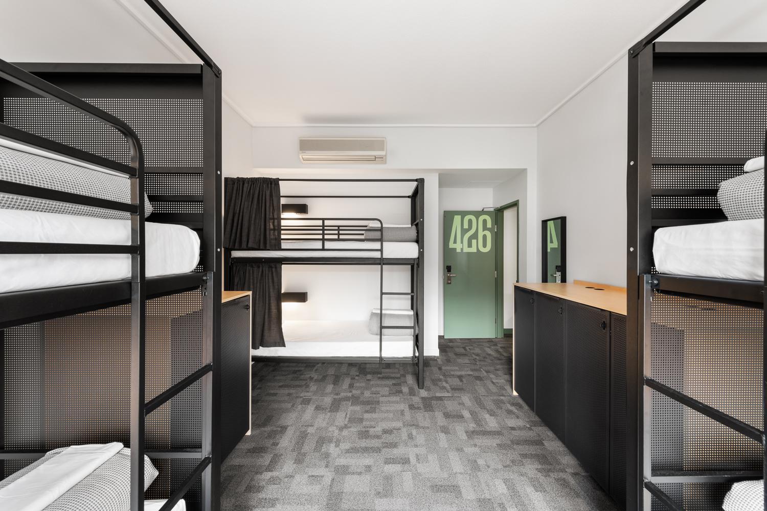 Bed in 6-Bed Female Dormitory Room with Shared Bathroom