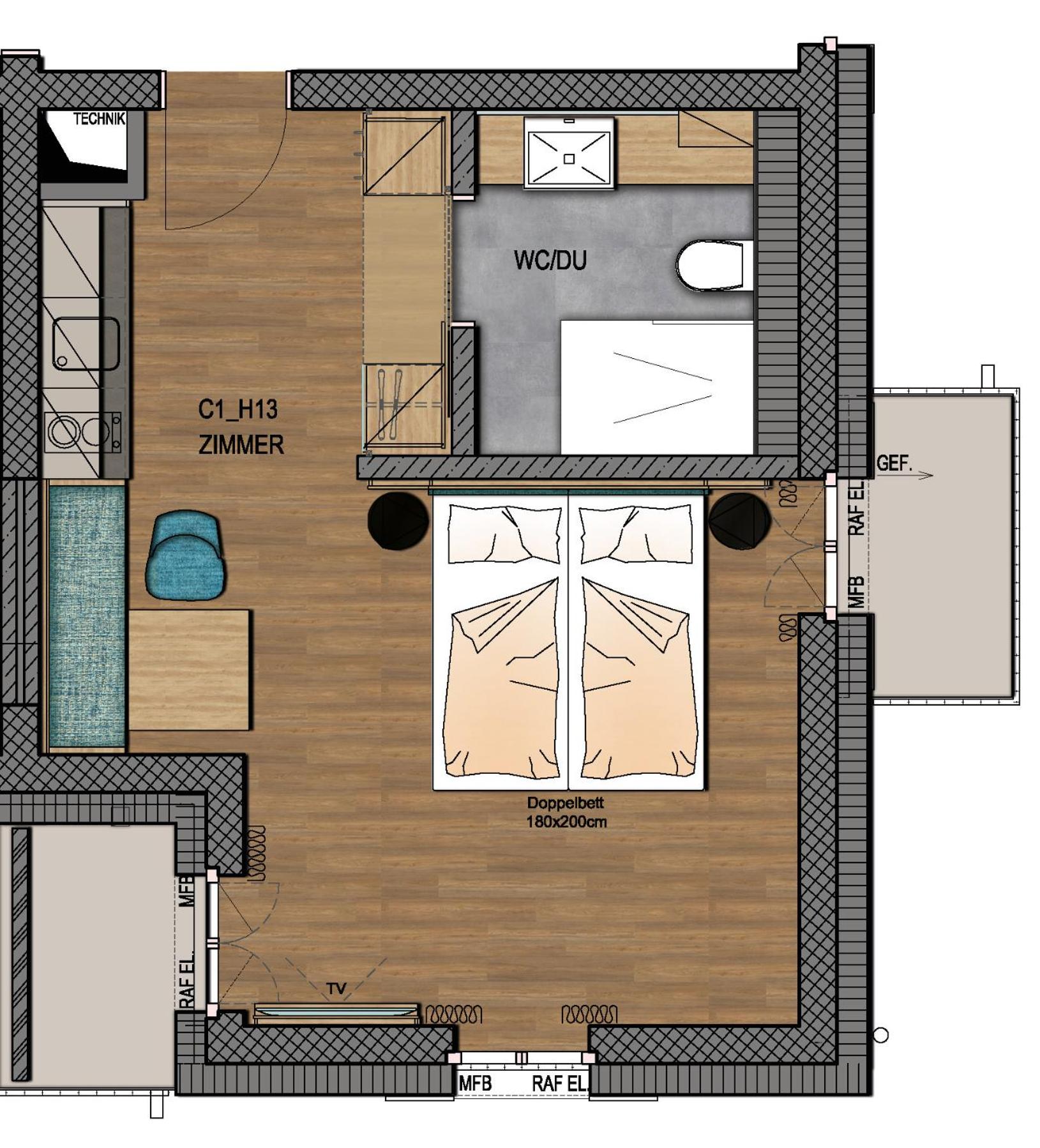 Double or Twin Room Standard with Kitchen