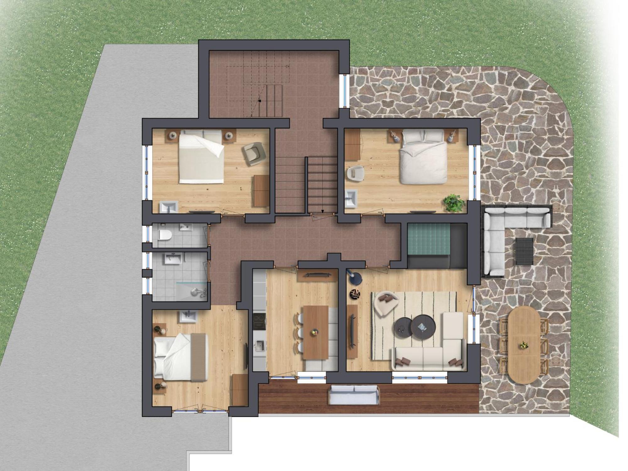 Three-Bedroom Apartment with Mountain View photo 2