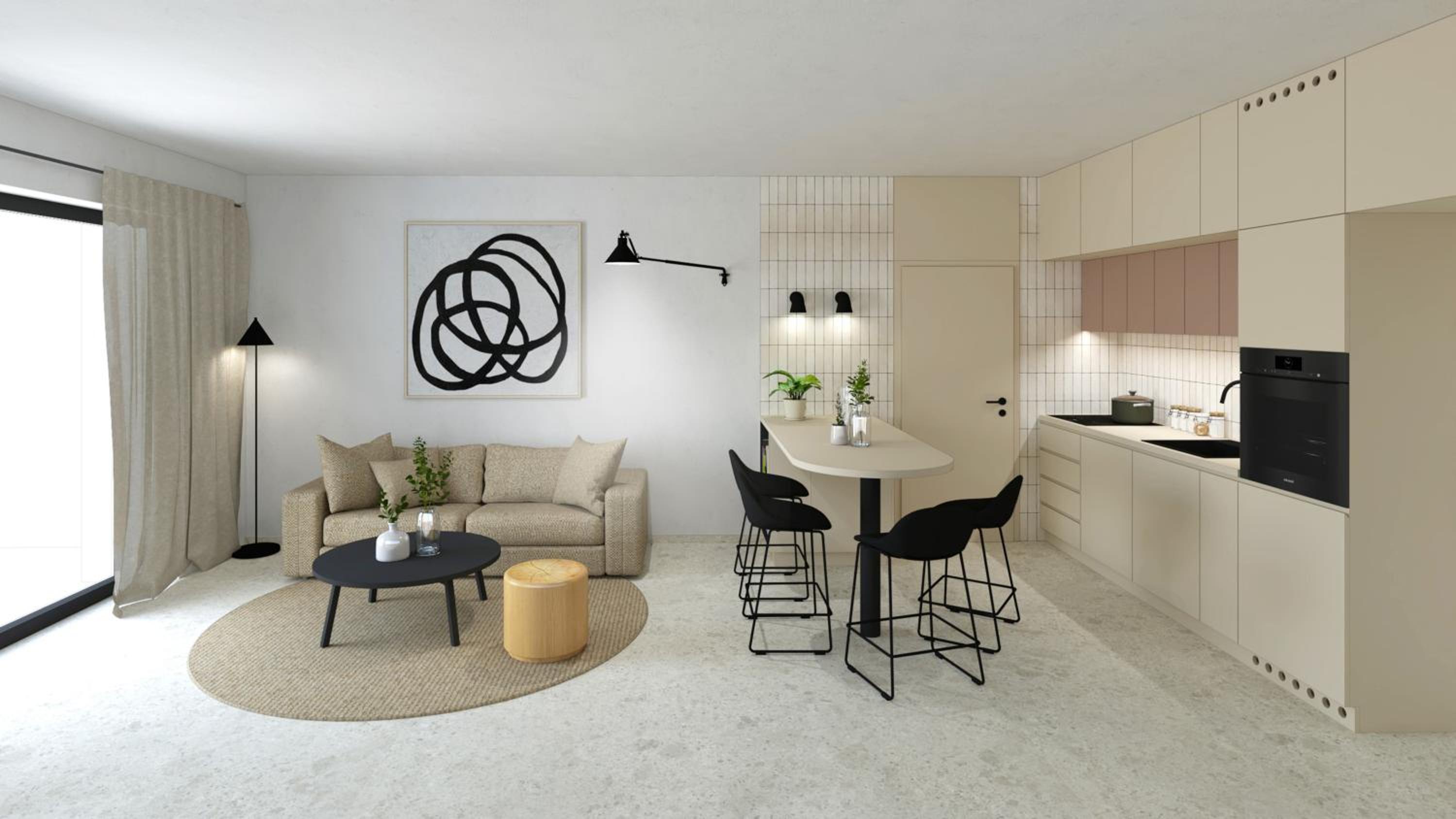 One-Bedroom Apartment with Balcony and Mountain View   photo 3