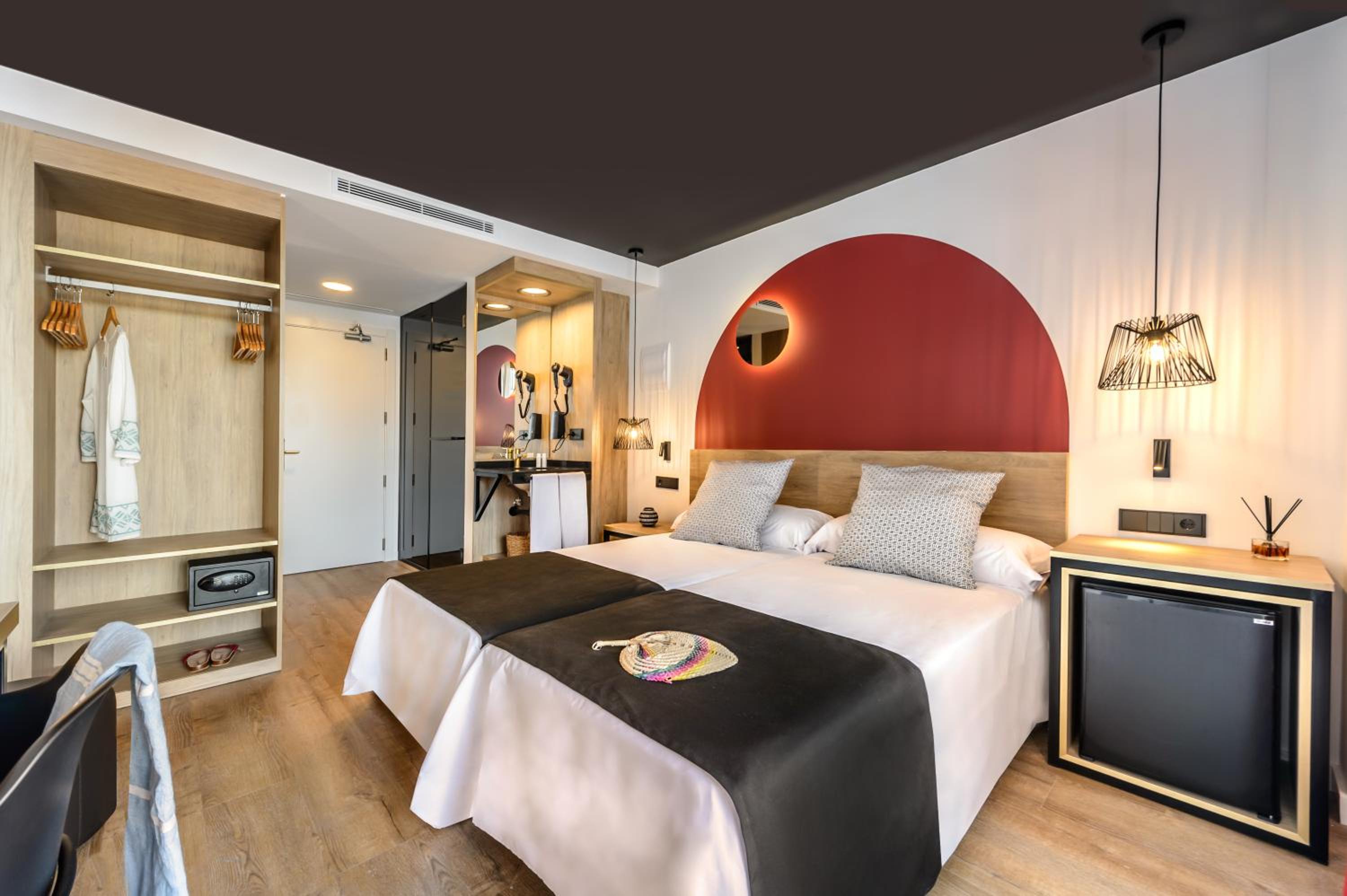 Relax in this stylish and inviting hotel room.
