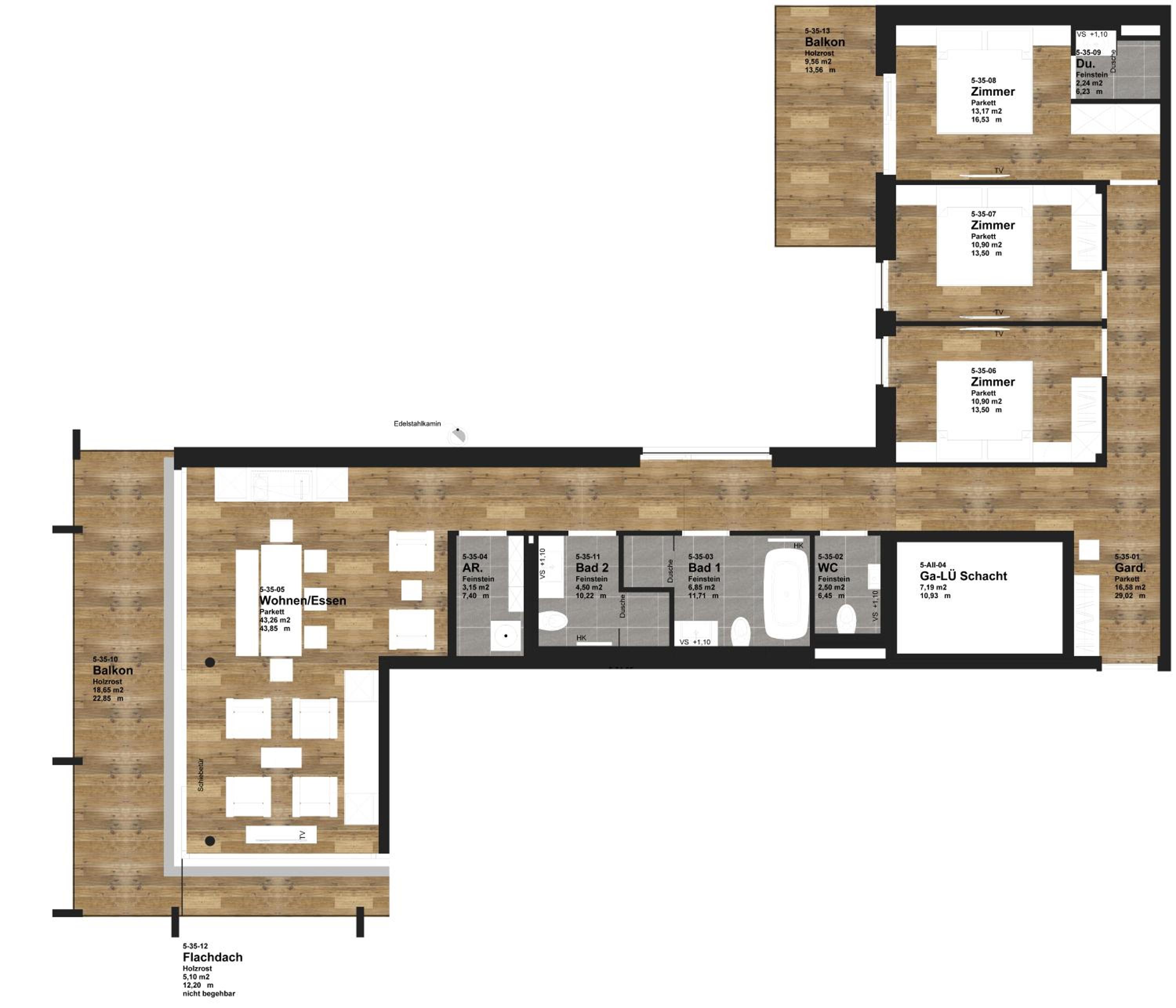Three-Bedroom Apartment photo 3