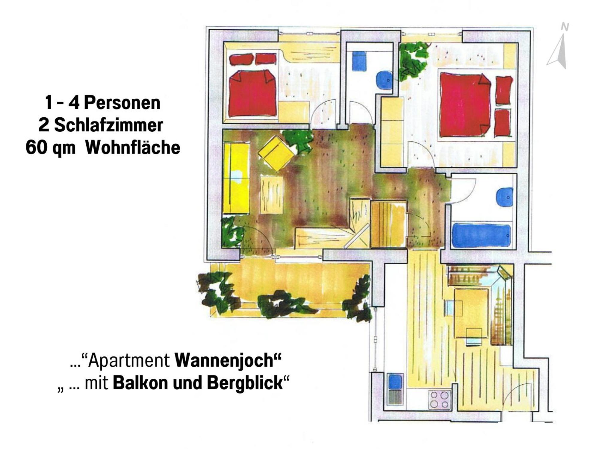 Two-Bedroom Apartment with Balcony and Mountain View  photo 3