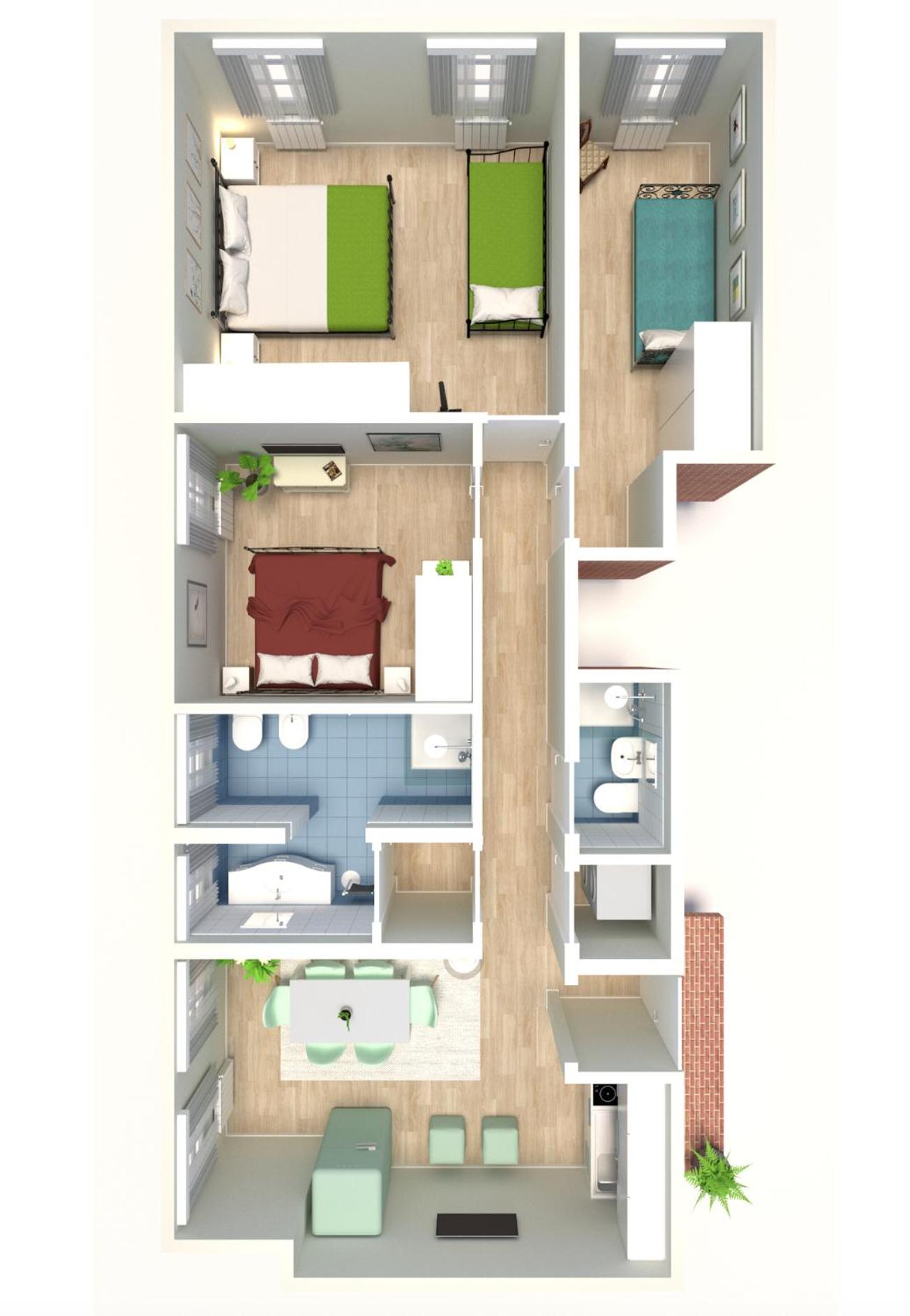 Three-Bedroom Apartment photo 3