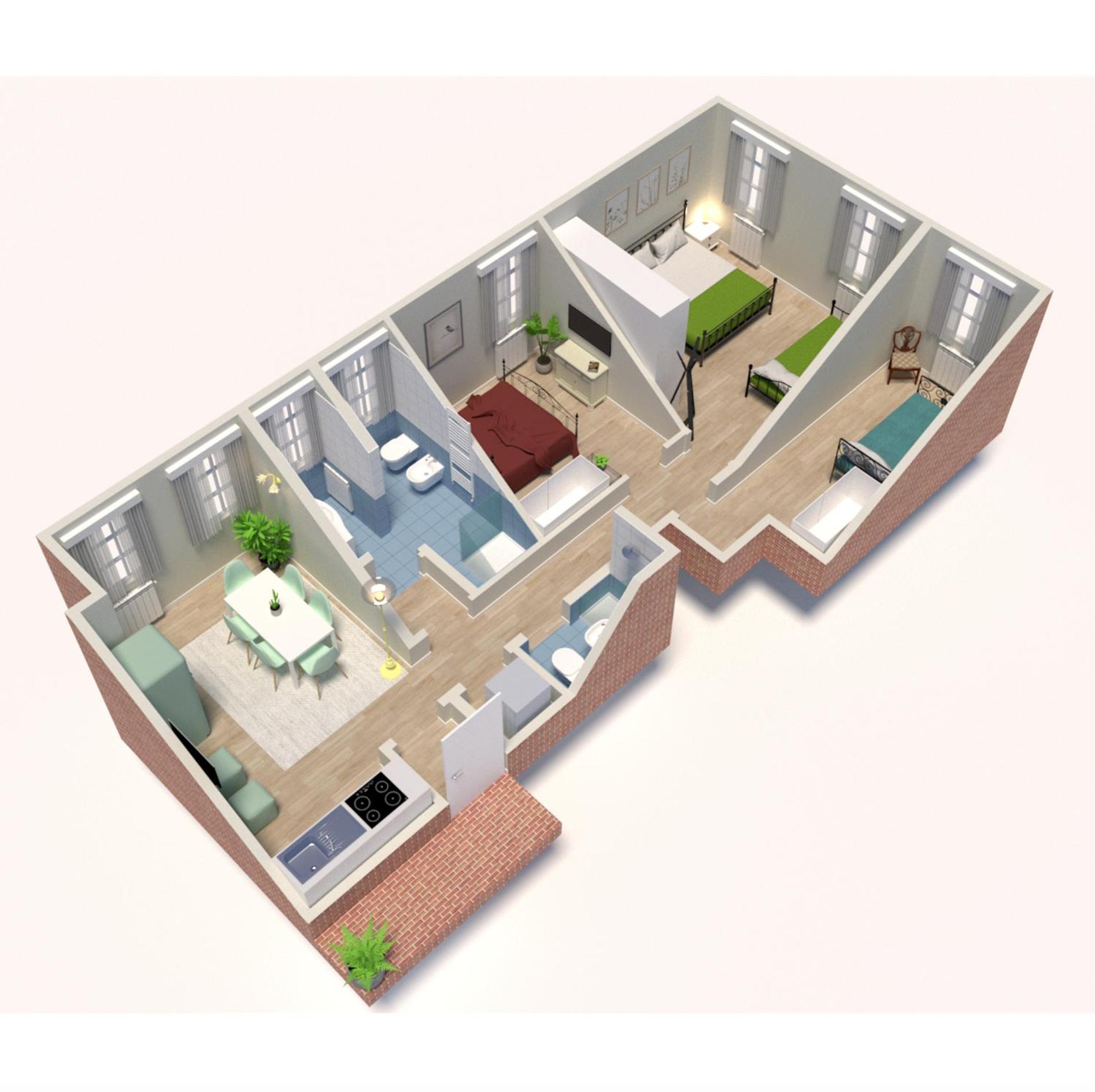 Three-Bedroom Apartment photo 2