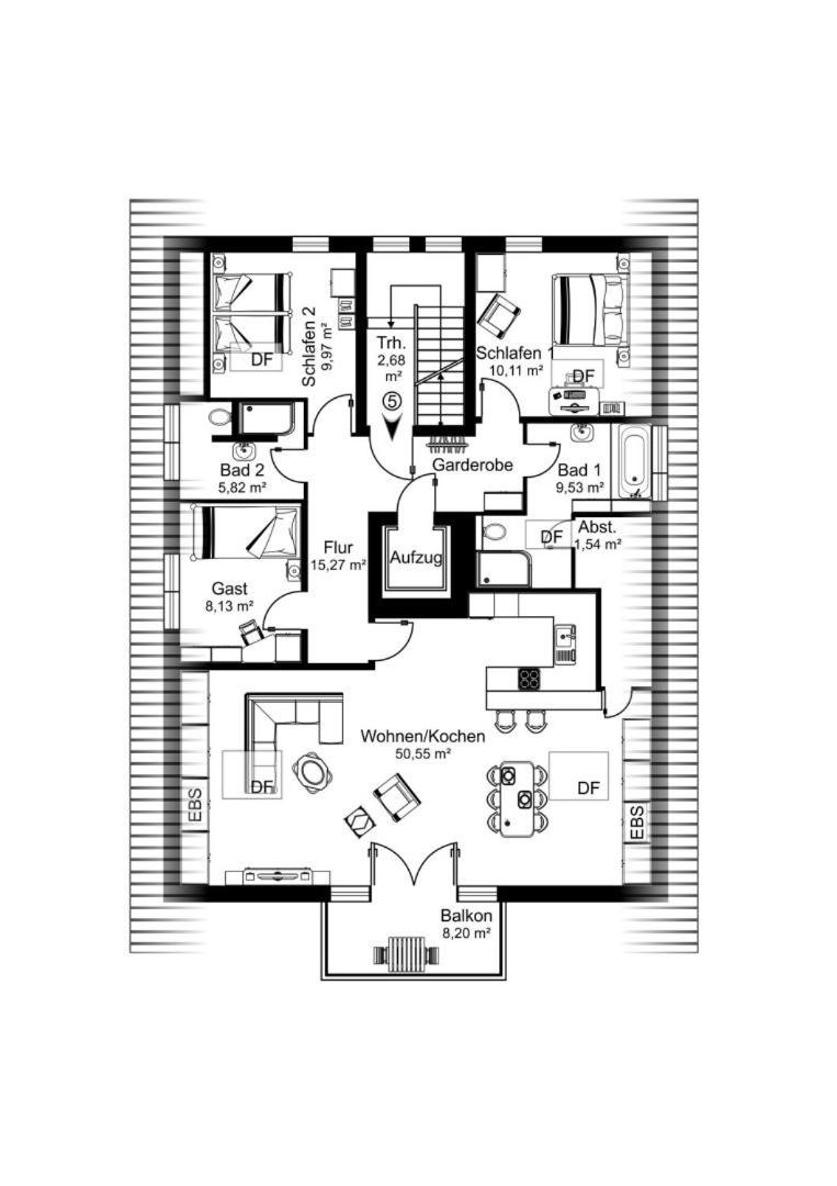 Three-Bedroom Apartment without Sauna photo 2