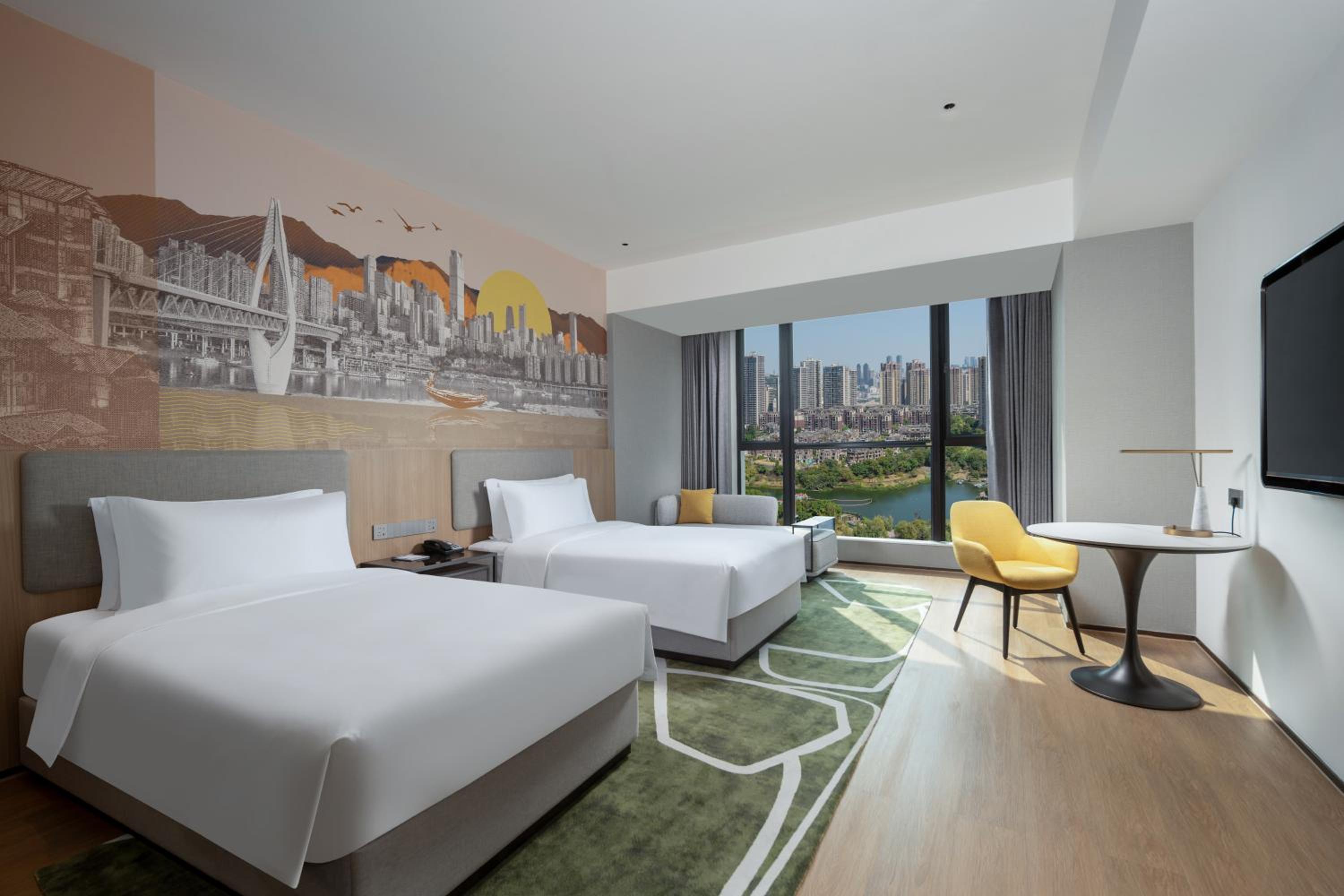 Premium Double Room with Two Double Beds and Lake View photo 1