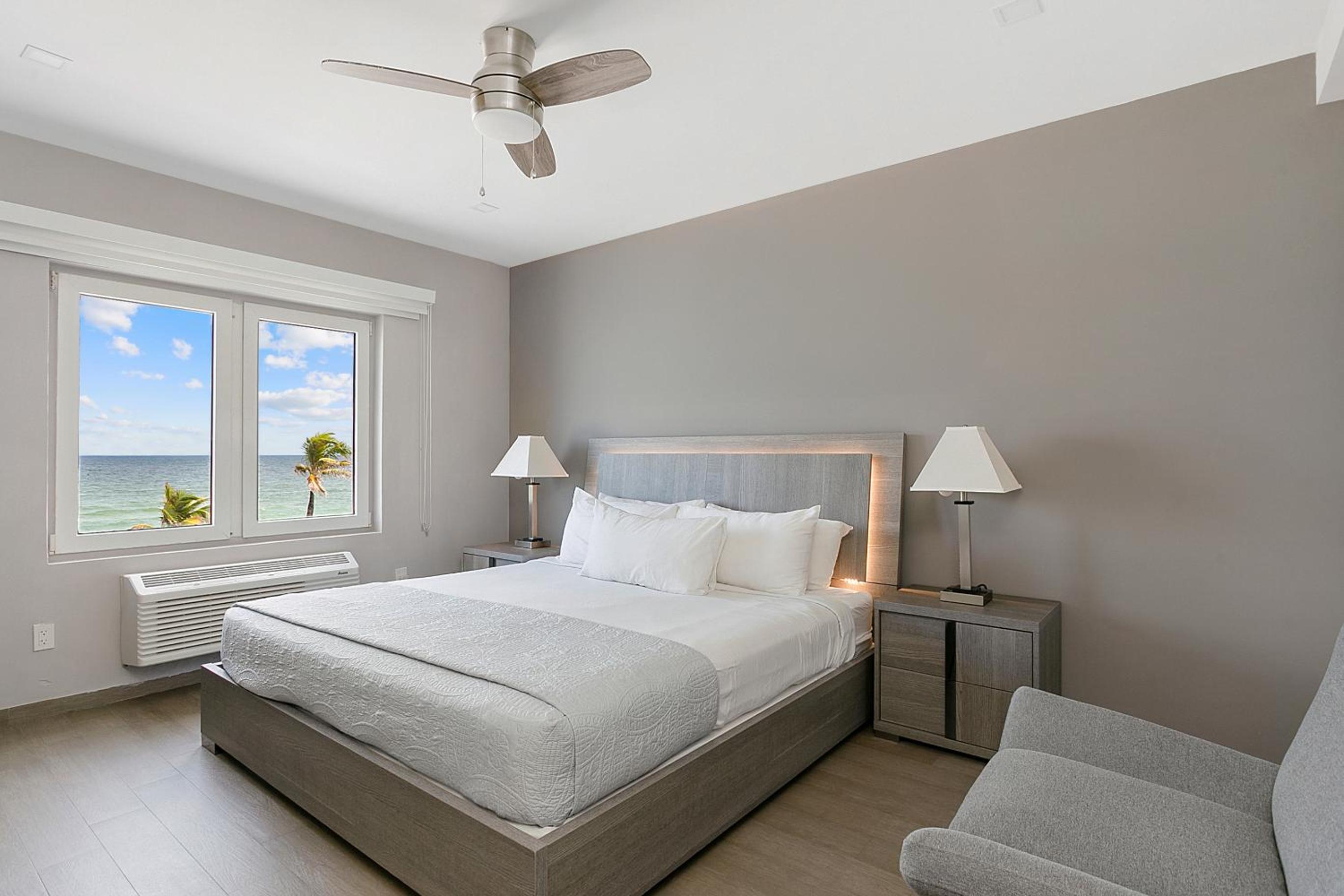 Ocean Front Room with King Bed at Hotel Sheldon in Hollywood