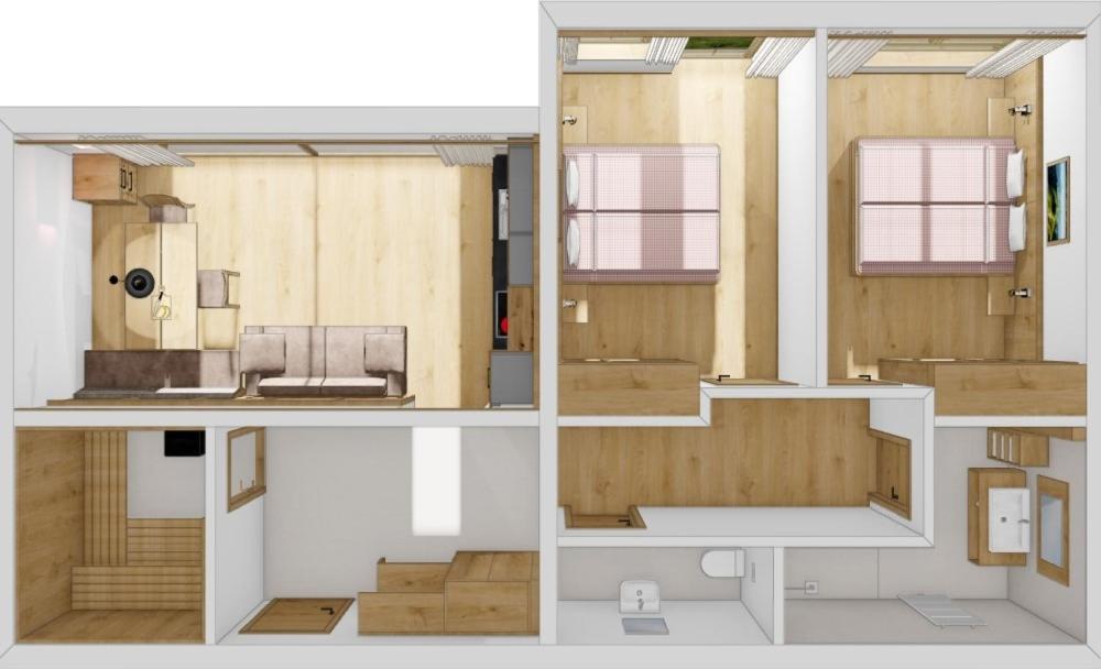 Deluxe Two-Bedroom Apartment with Garden View