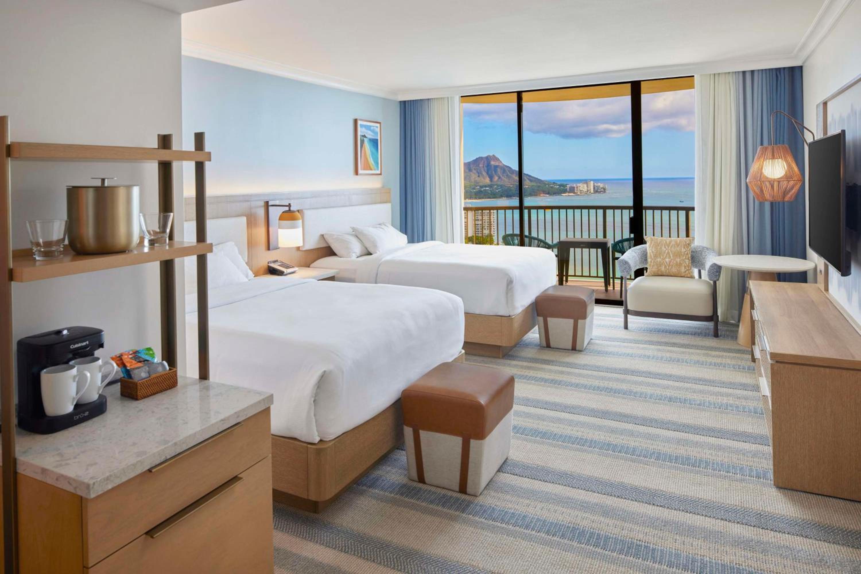 Queen Room with Two Queen Beds and Ocean Front View - Hearing Accessible