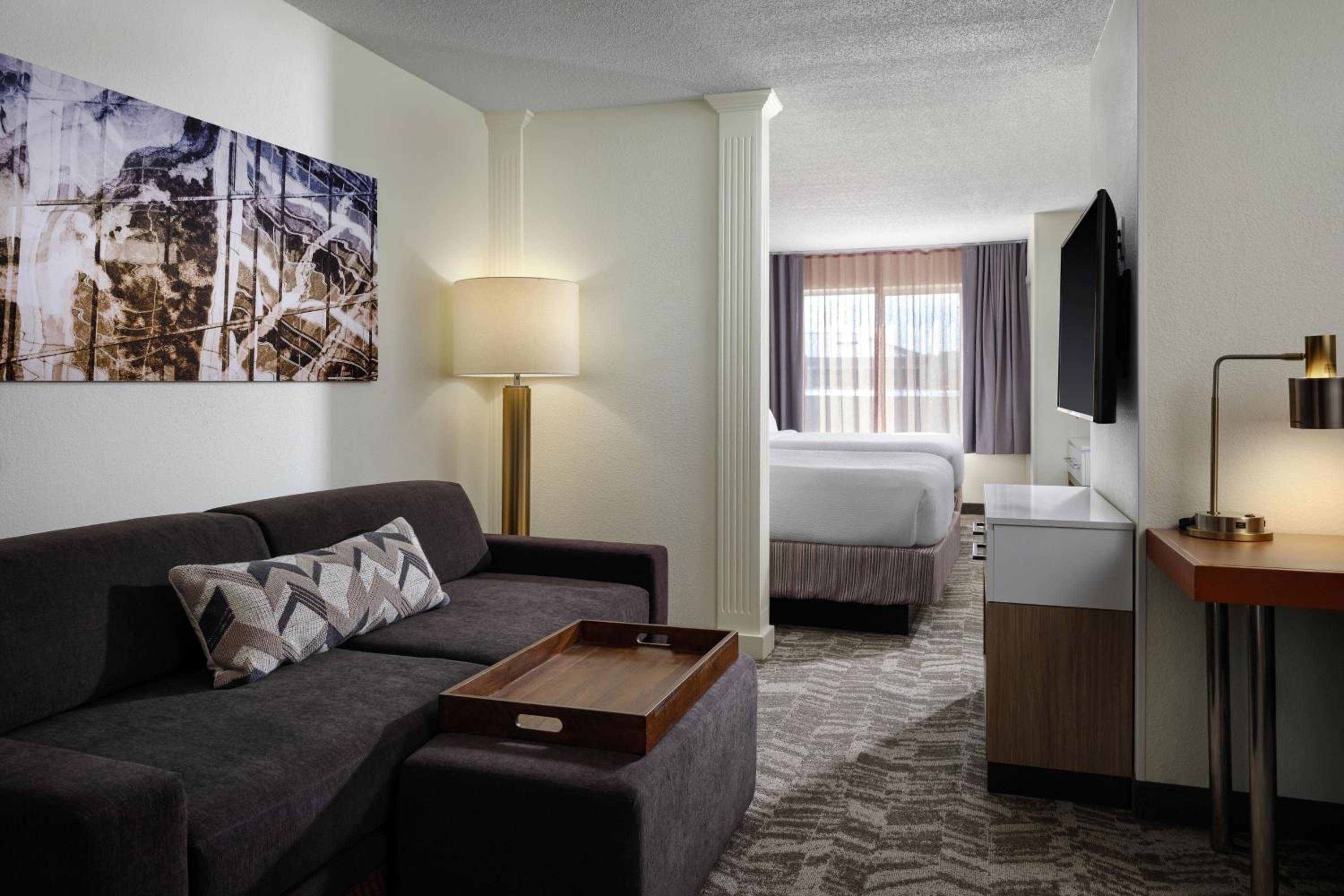 Queen Suite with Two Queen Beds, Roll-In Shower and Sofa Bed - Mobility Access/Hearing Accessible