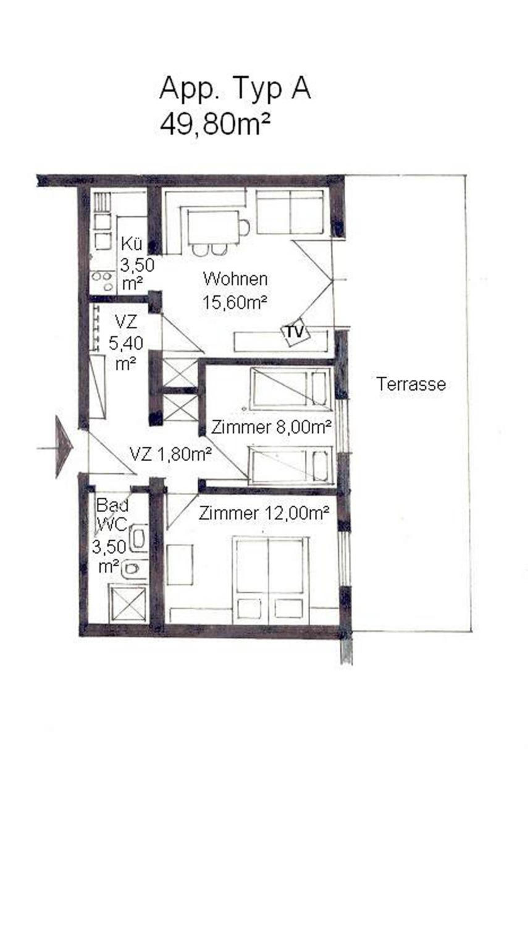 Two-Bedroom Apartment with Terrace photo 2