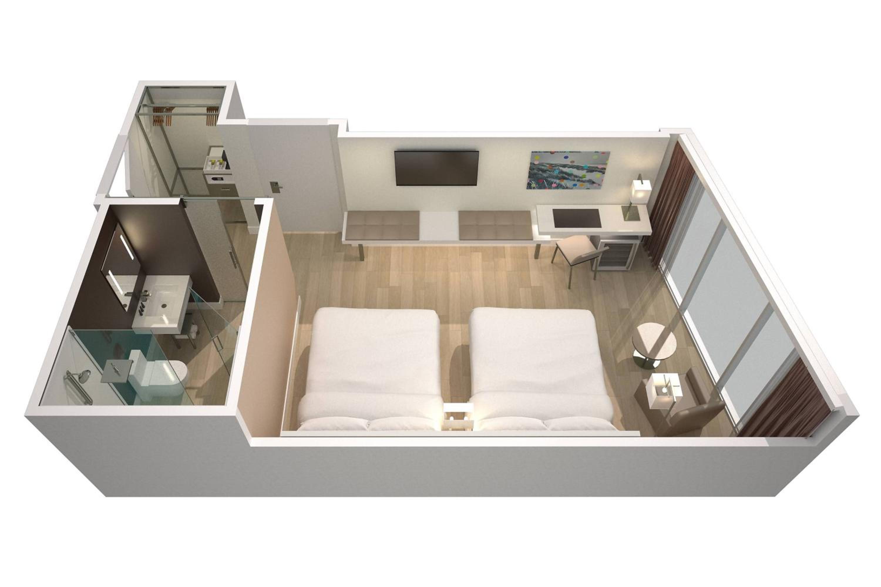 Queen Room with Transfer Shower - Mobility Accessible