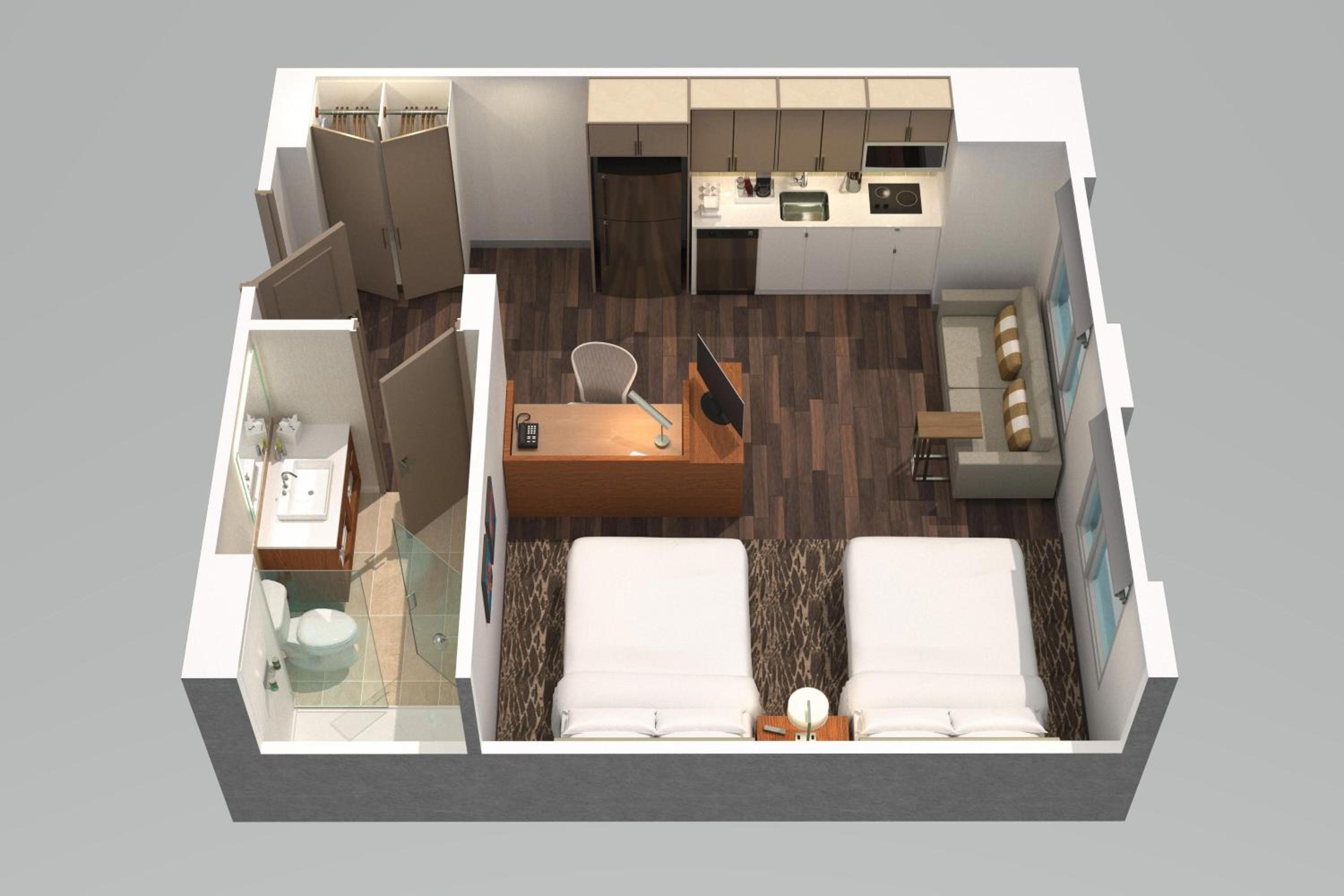 Studio Queen Room - Mobility Accessible with Roll-In Shower