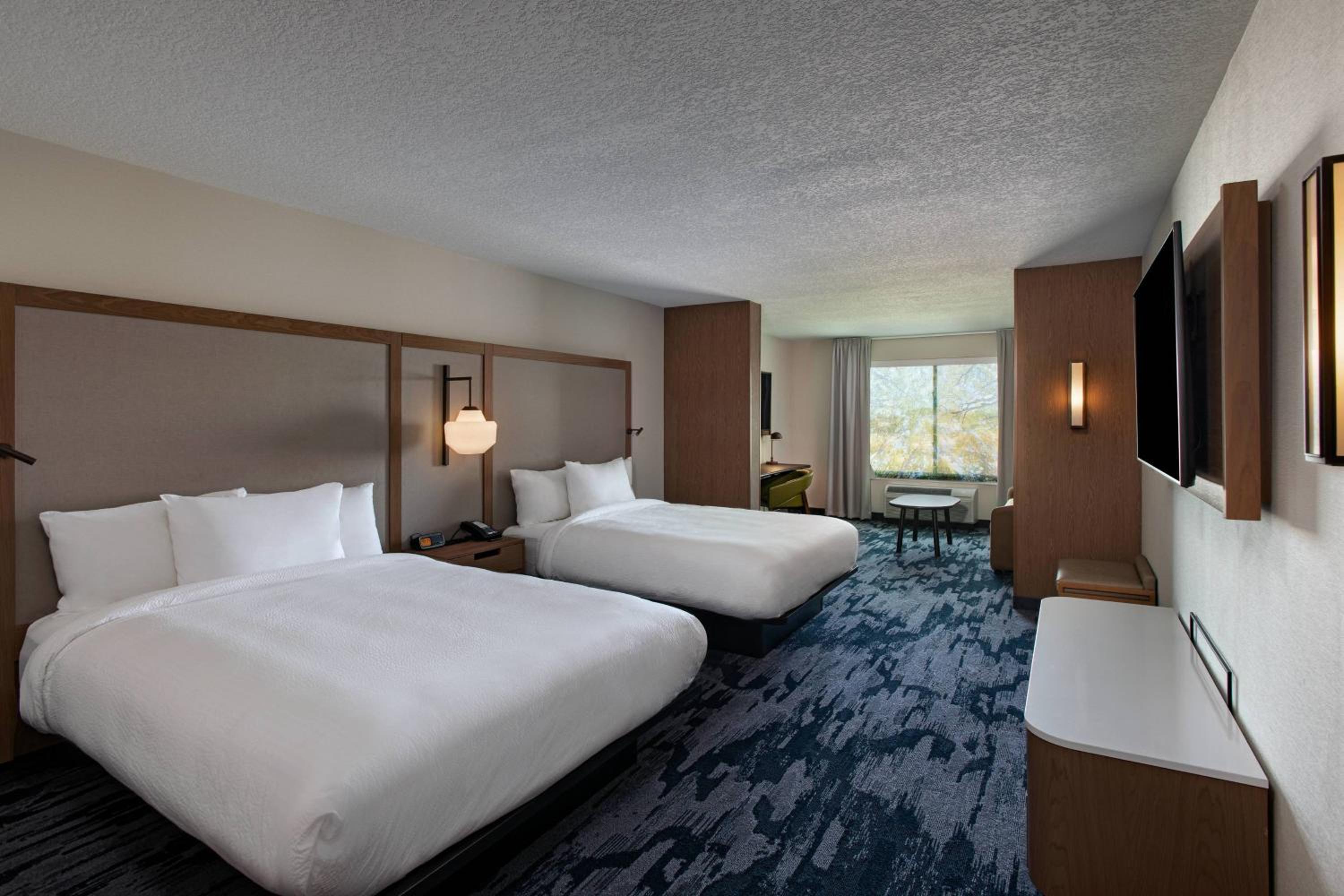 Queen Suite with Two Queen Beds, Roll-In Shower and Sofa Bed - Mobility Access/Hearing Accessible