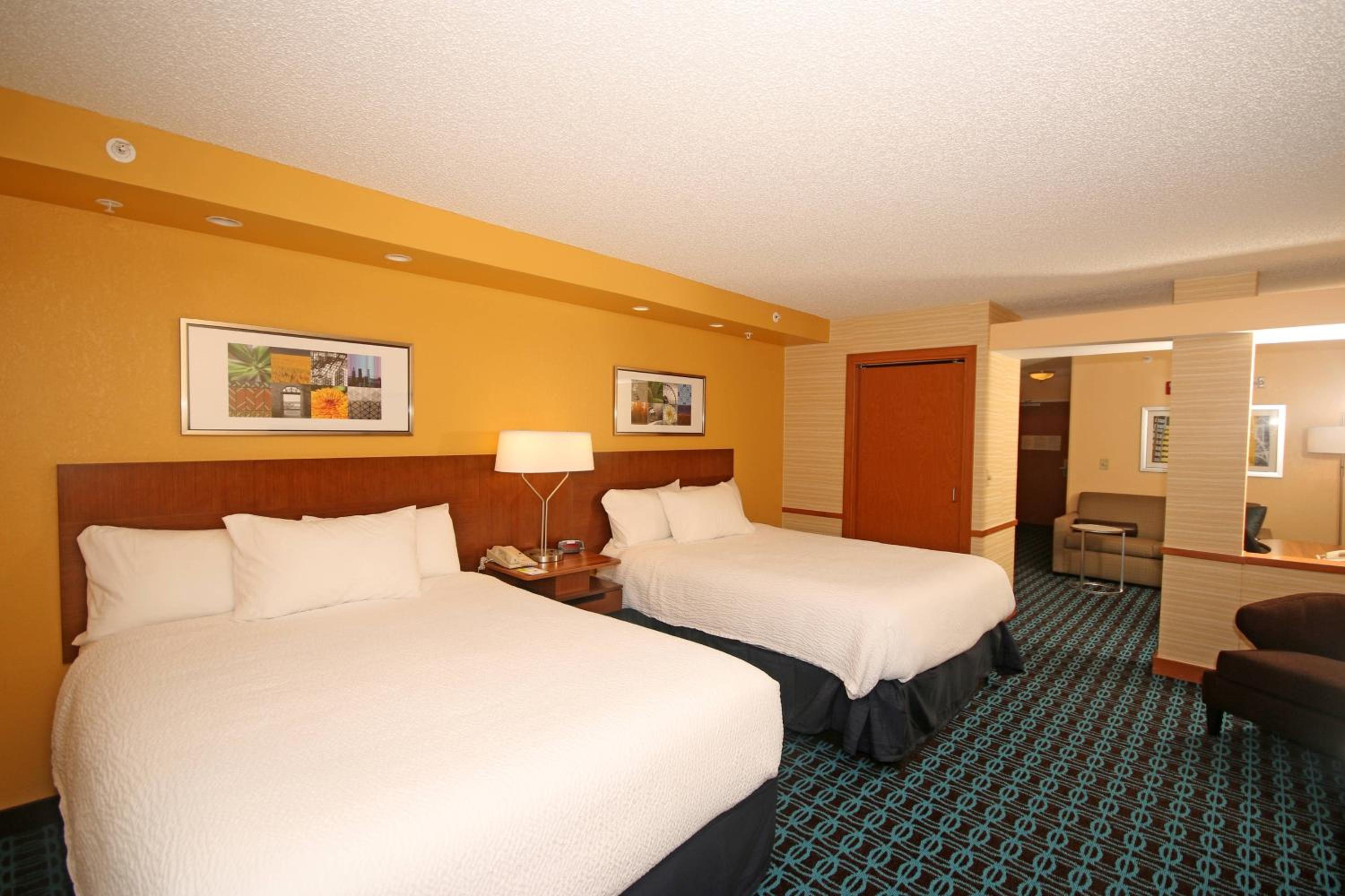Guest Room with Two Double Beds and Roll-In Shower - Mobility and Hearing Accessible