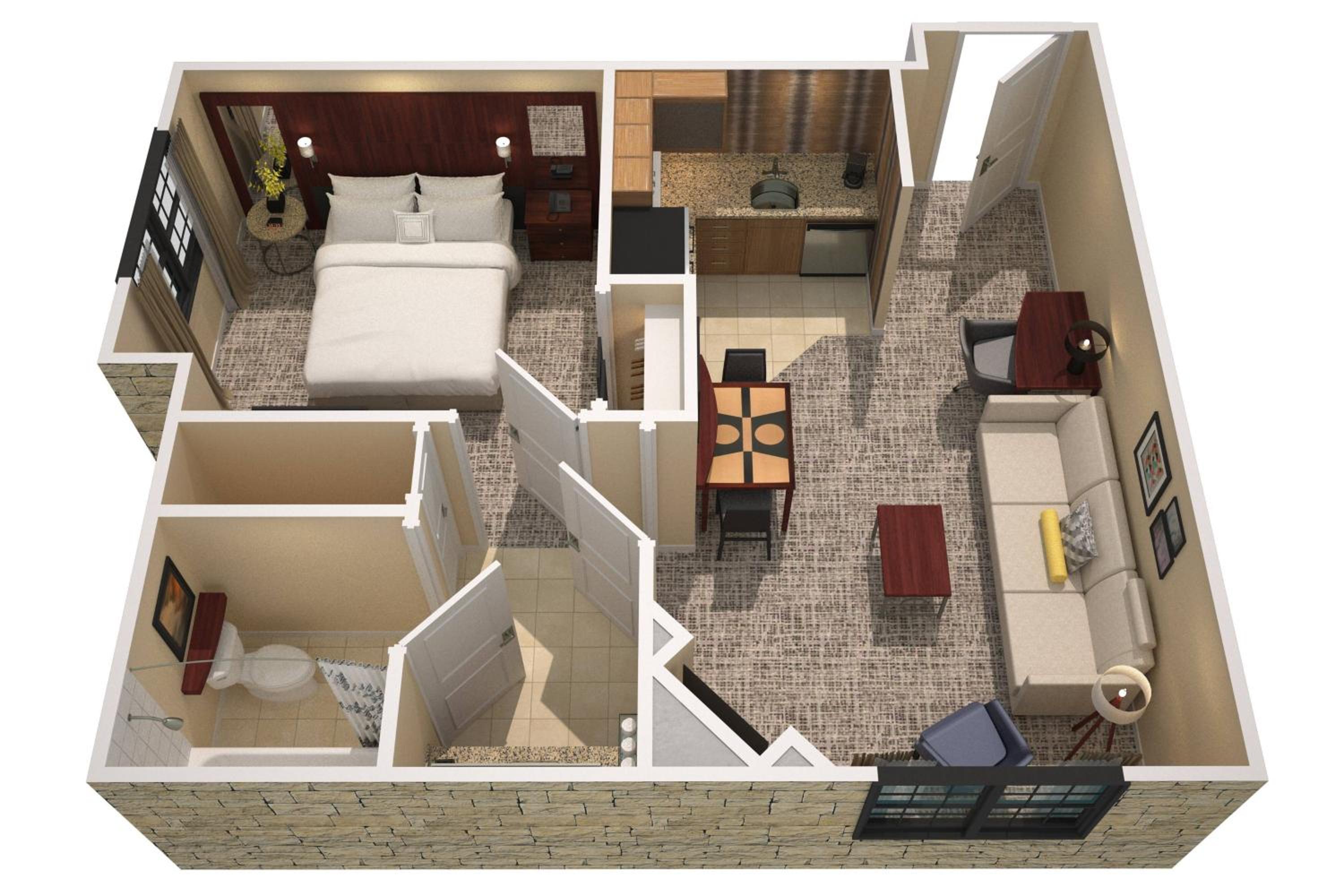 One-Bedroom King Suite with Sofa Bed and Adapted Tub - Mobility and Hearing Accessible