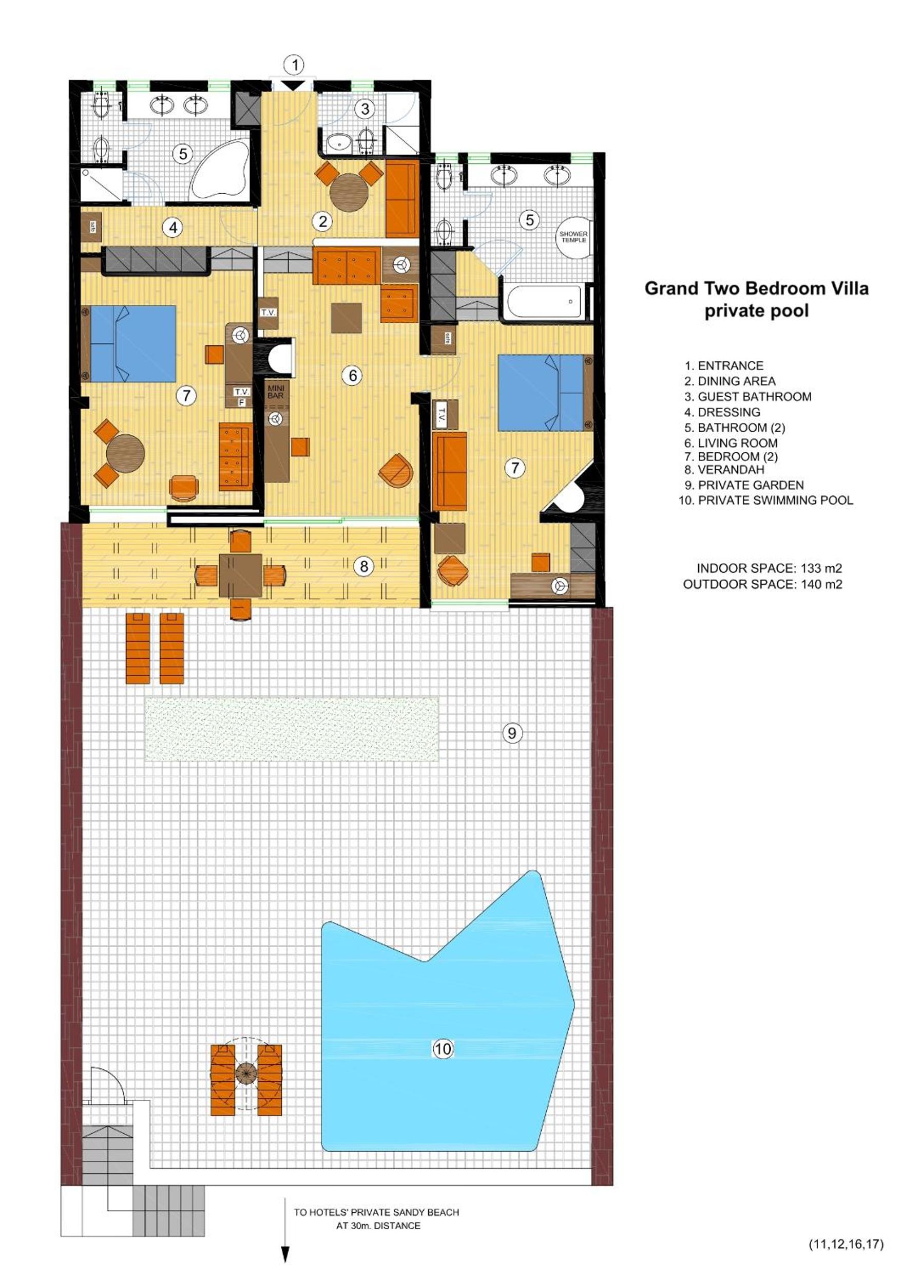 Grand Two Bedroom Villa Private Pool