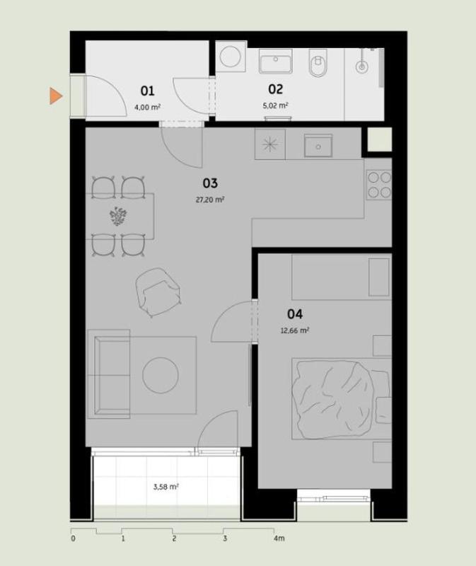 One-Bedroom Apartment with Balcony photo 3