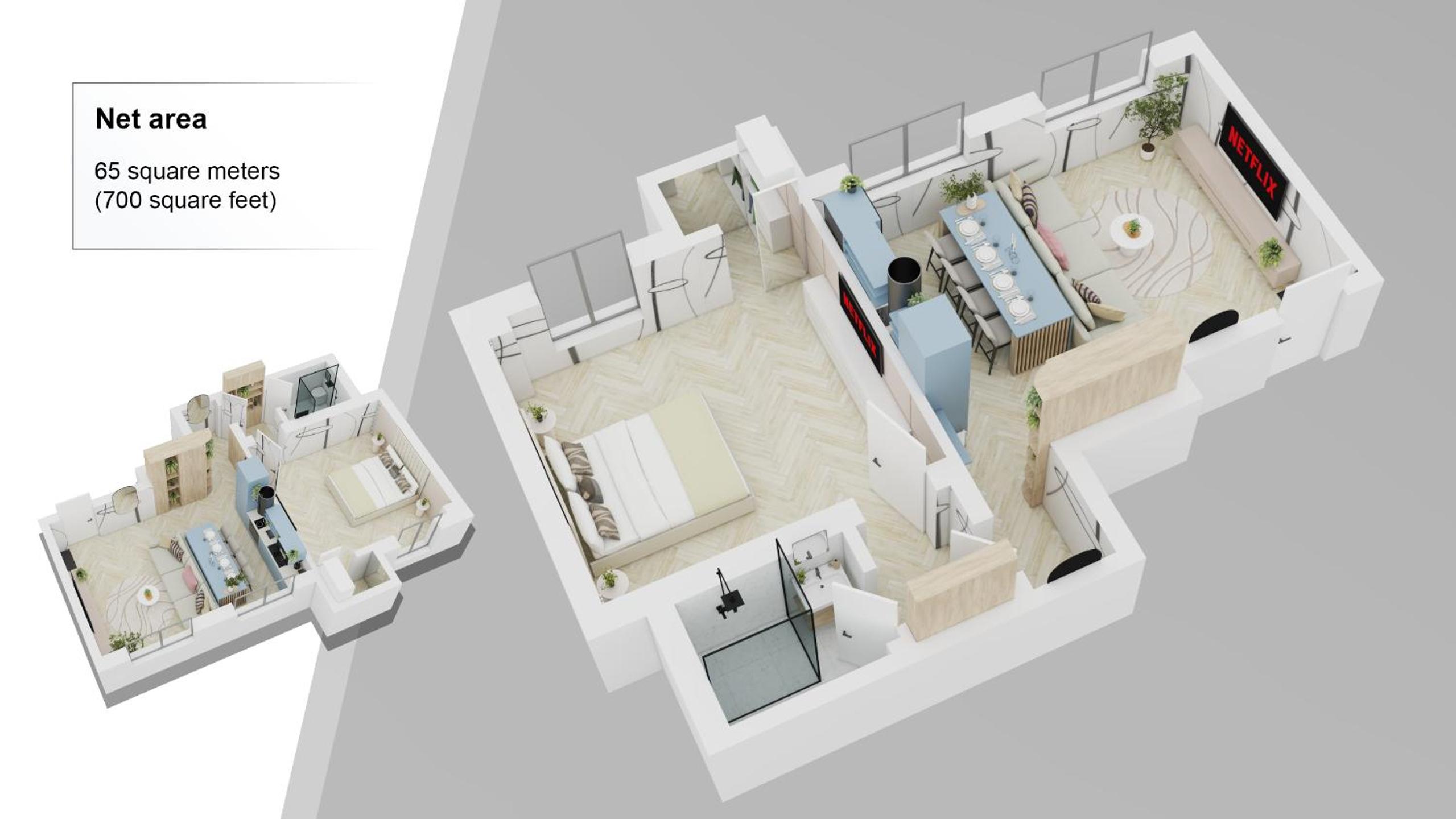 Executive One-Bedroom Apartment with River View - No Balcony