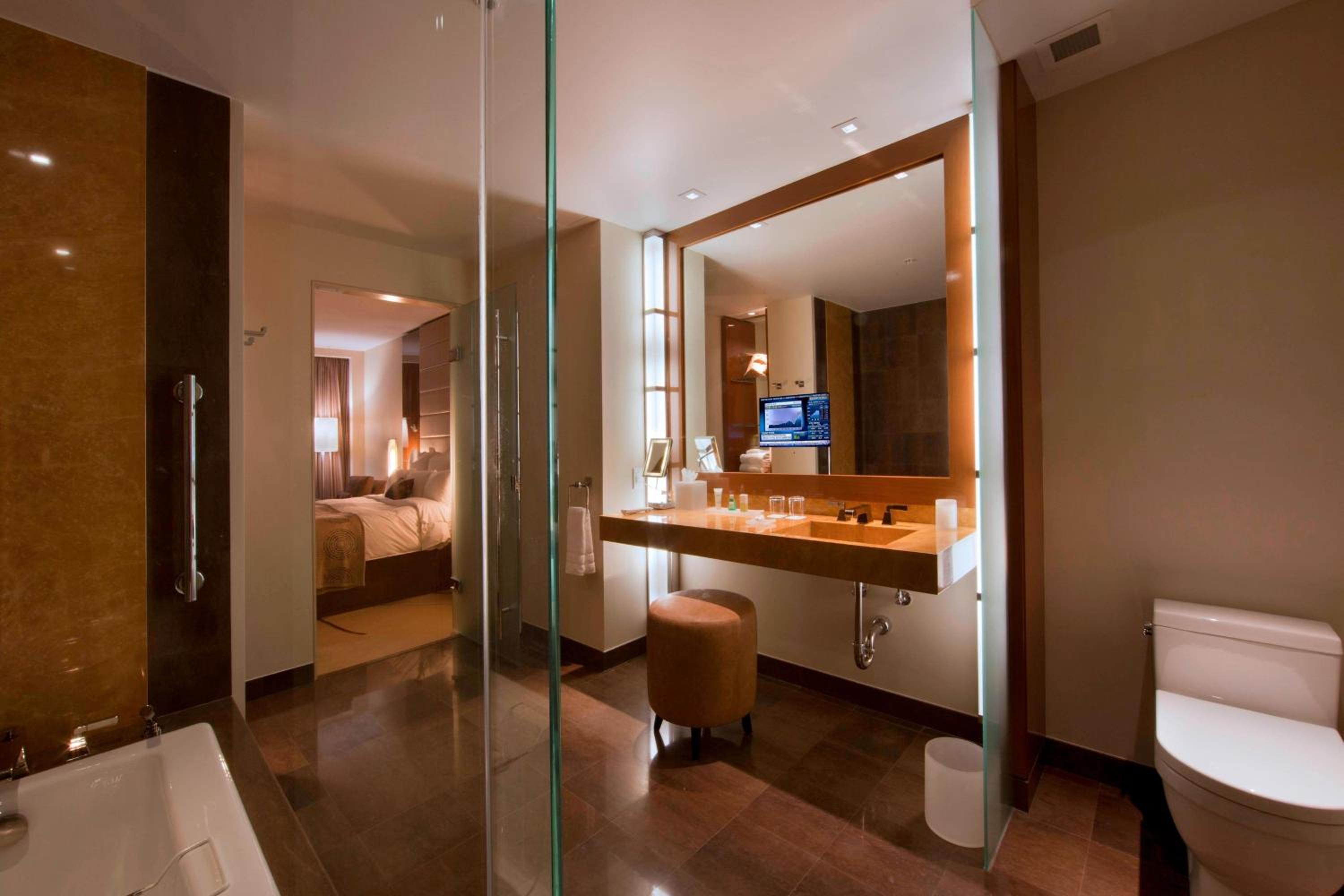 Bay, Guest room, 1 King, Partial water view (Mobility and Hearing Accessible w/ Roll-in Shower) thumbnail 6