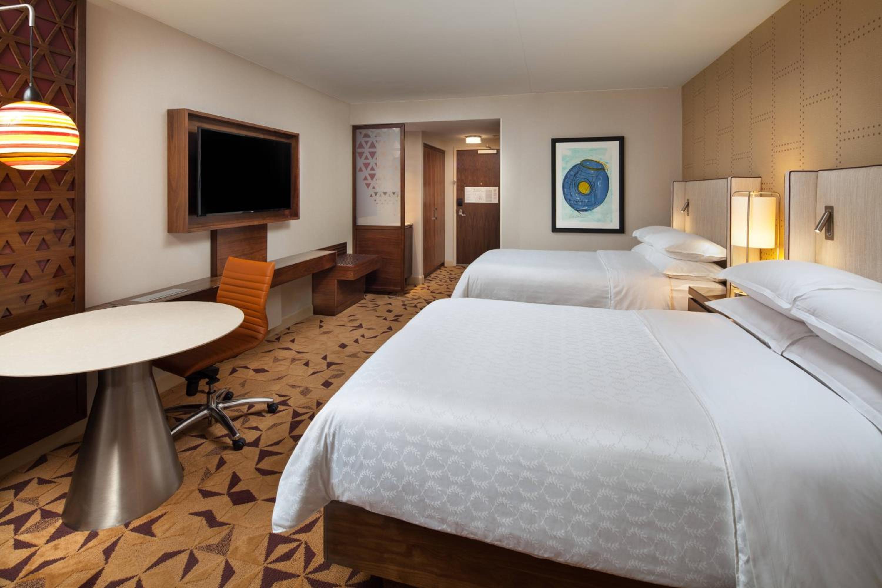 Double Room with Two Double Beds and Roll-In Shower - Mobility and Hearing Accessible