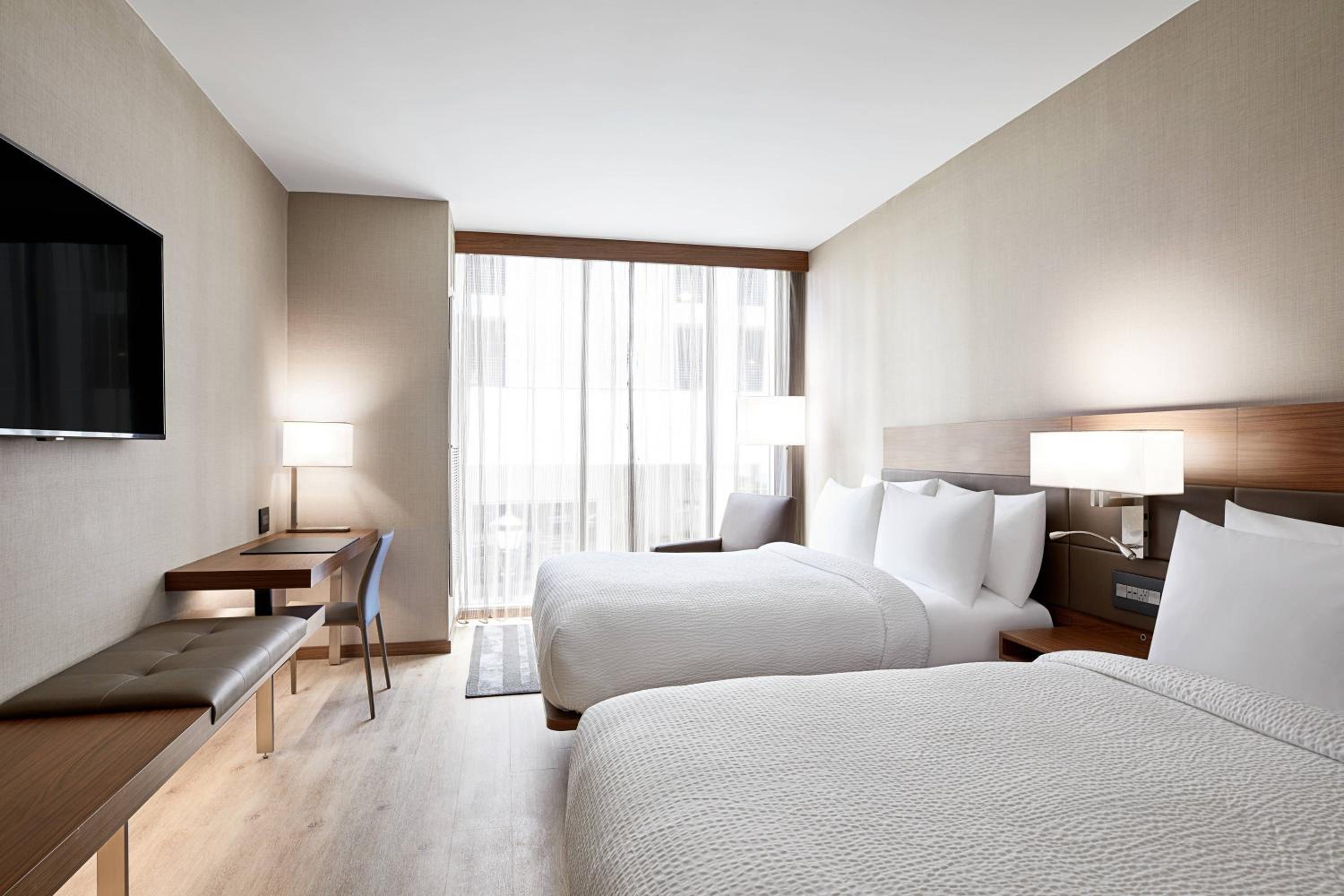 Double Room with Two Double Beds and Roll-In Shower - Mobility Access/Hearing Accessible