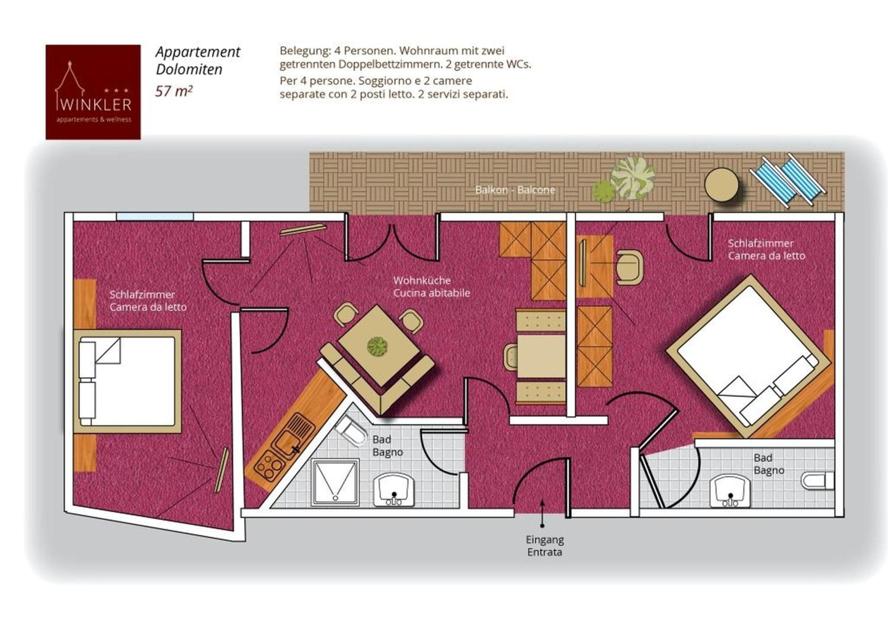 Two-Bedroom Apartment (4 Adults) photo 3