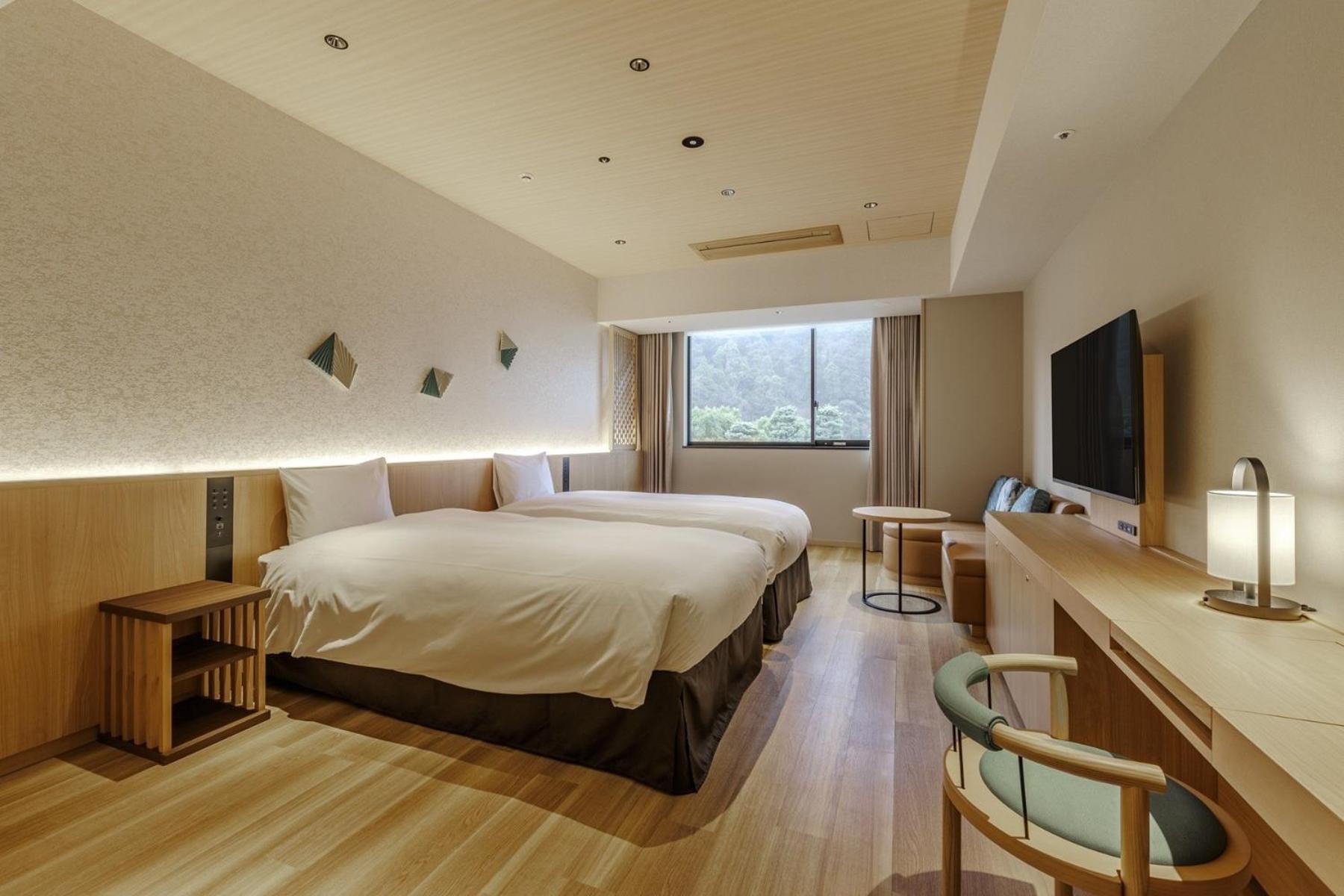 【Summer Limited Buffet Plan】HOSHI KAN Standard Room with Mountain View (35㎡) - The Number of Beds Depends on the Number of Guests. Restaurant and Onsen are in a Different Building.