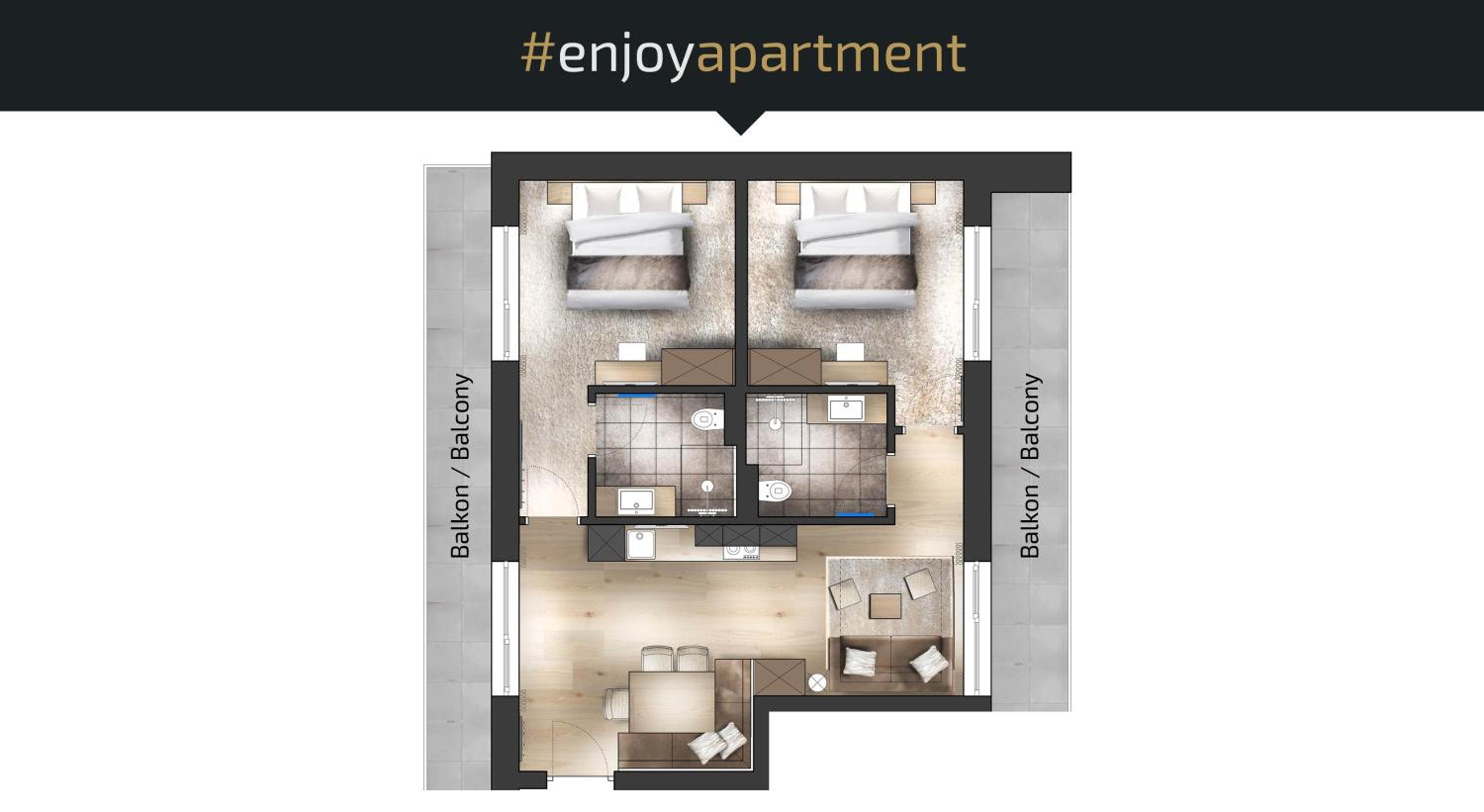 Two-Bedroom Apartment with Balcony photo 2