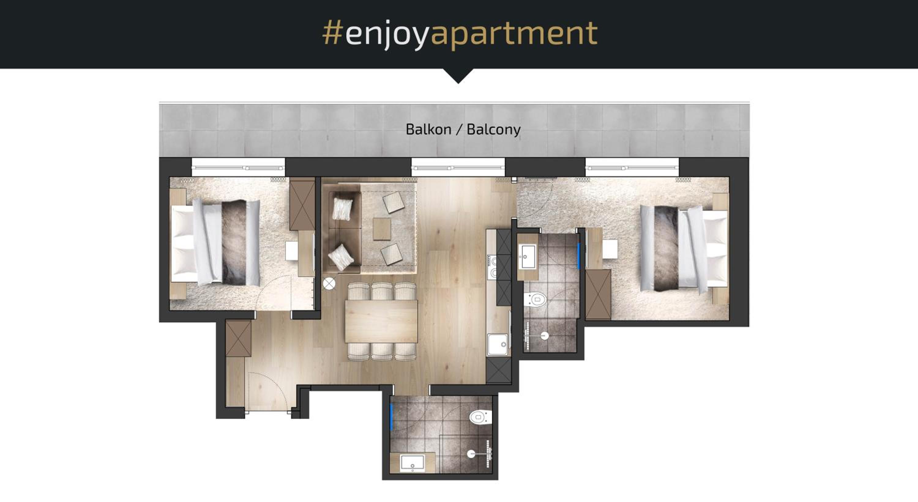 Two-Bedroom Apartment with Balcony photo 3