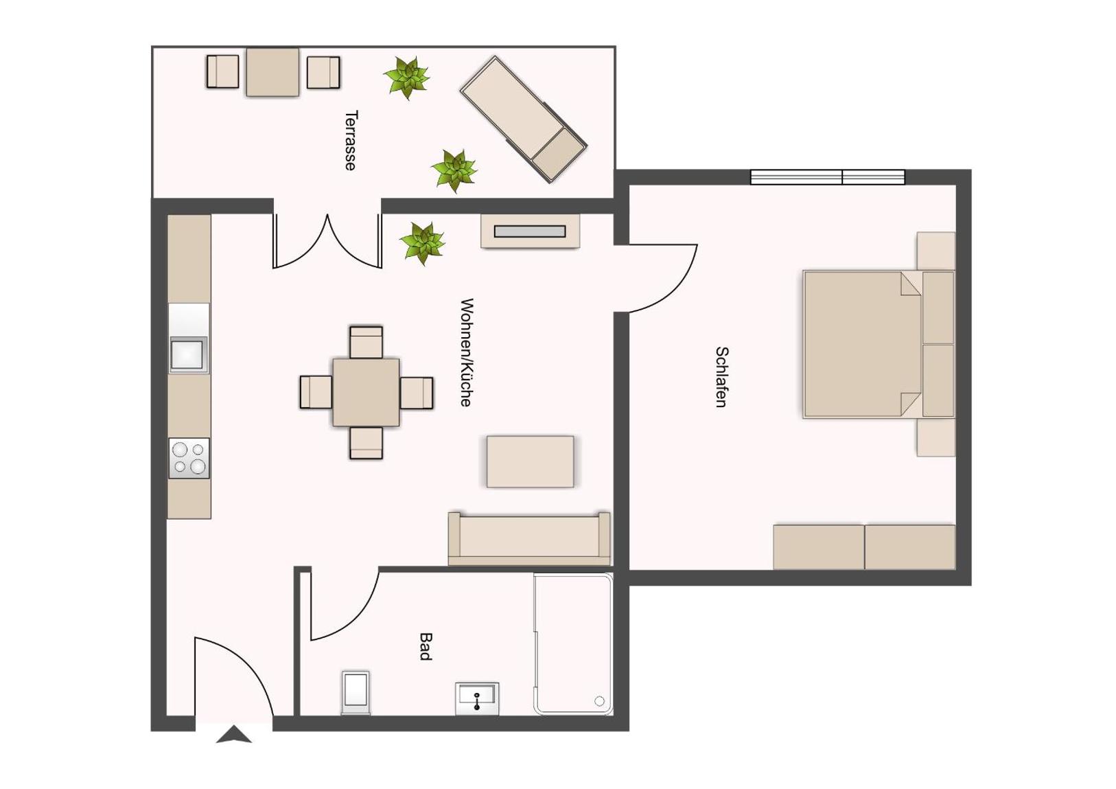 One-Bedroom Apartment with Terrace photo 1