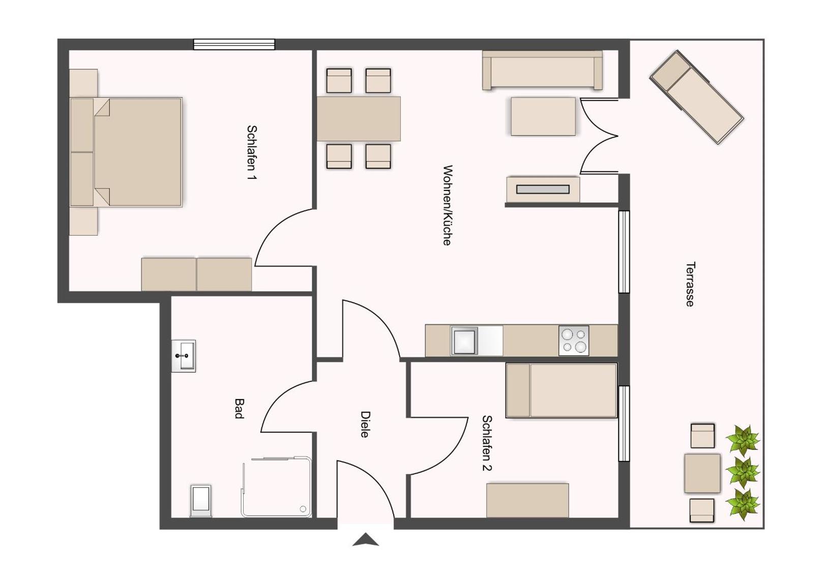 Two-Bedroom Apartment with Terrace photo 1
