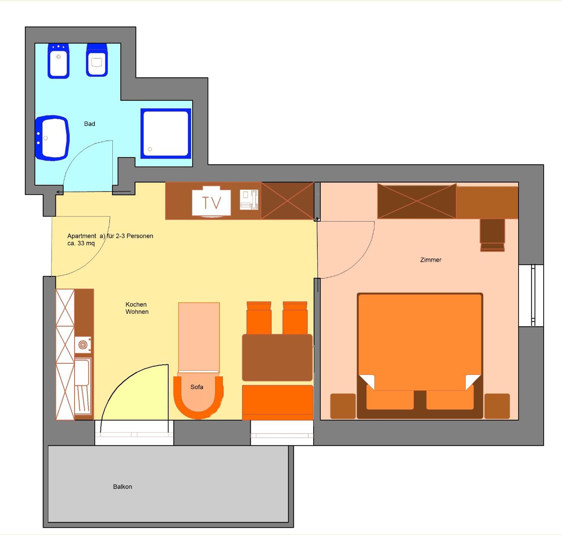 One-Bedroom Apartment with Balcony and City View photo 3