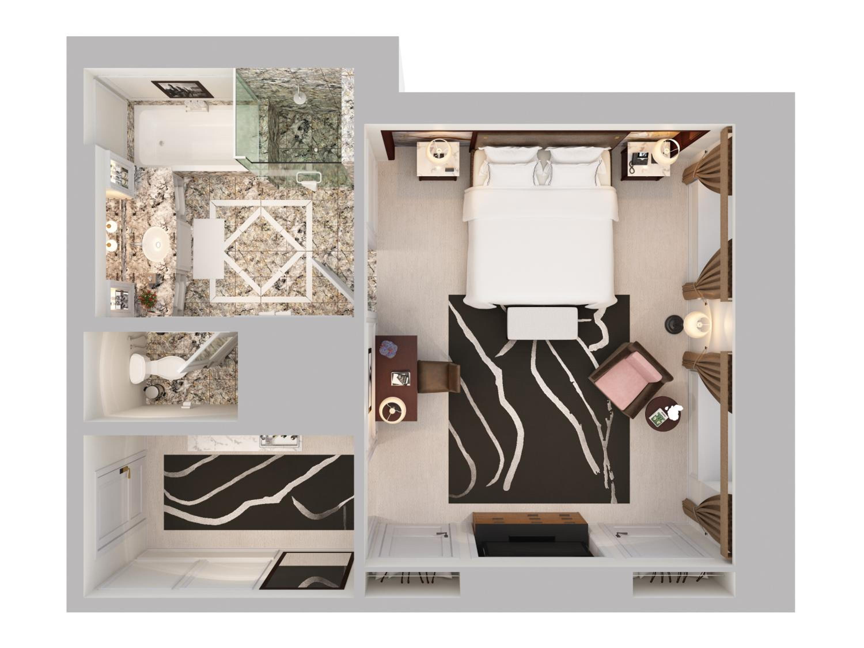 Avenue View Room, Guest room, 1 King (Mobility and Hearing Accessible w/Tub)