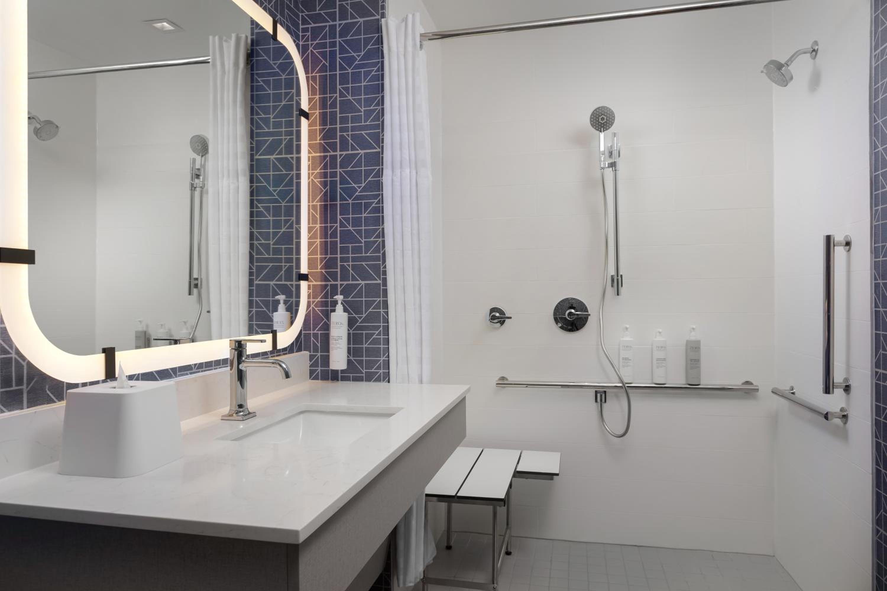 Queen Studio with Roll-In Shower - Mobility Accessible