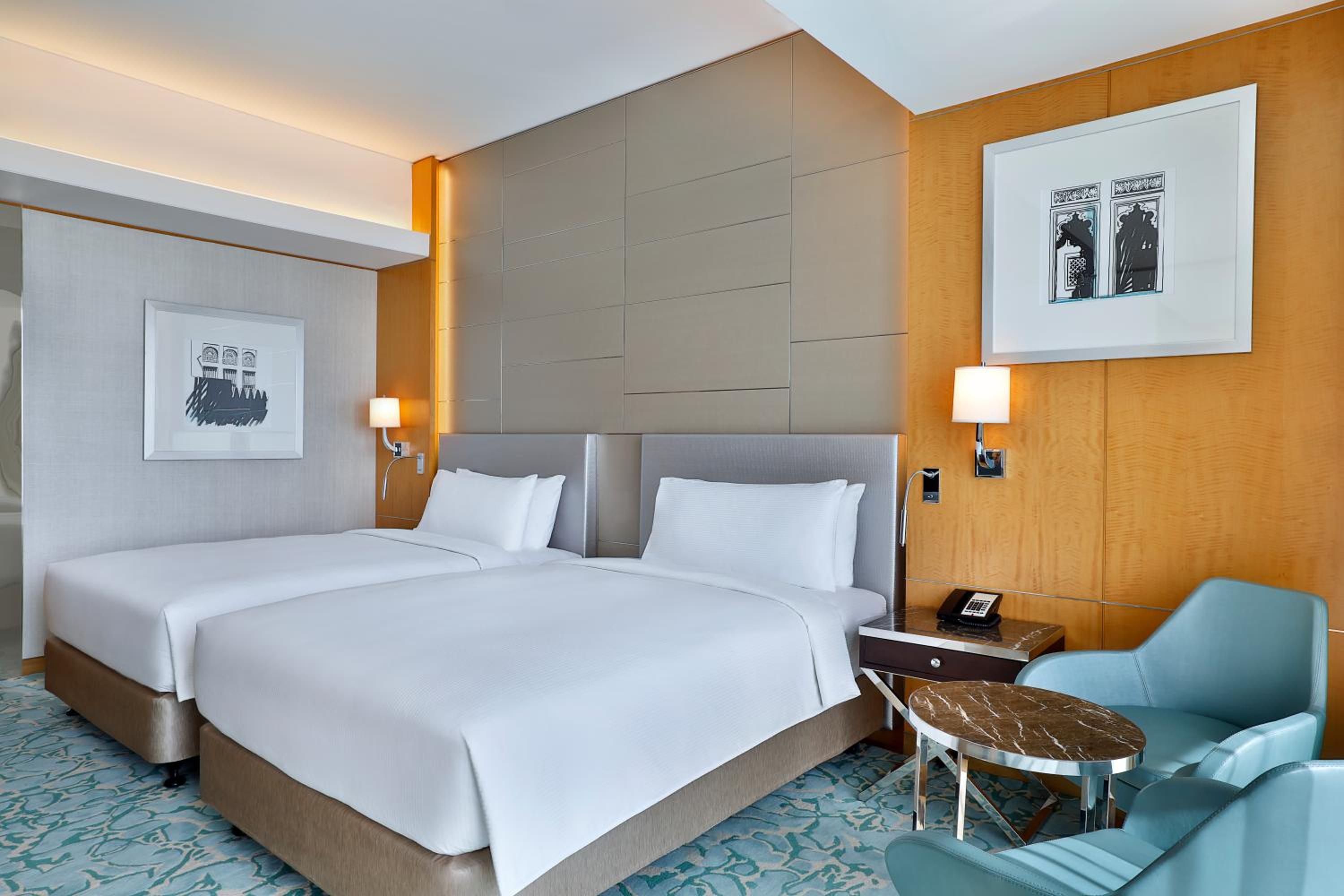 Two Double Beds Executive Room with Partial Sea View, Balcony and Lounge Access