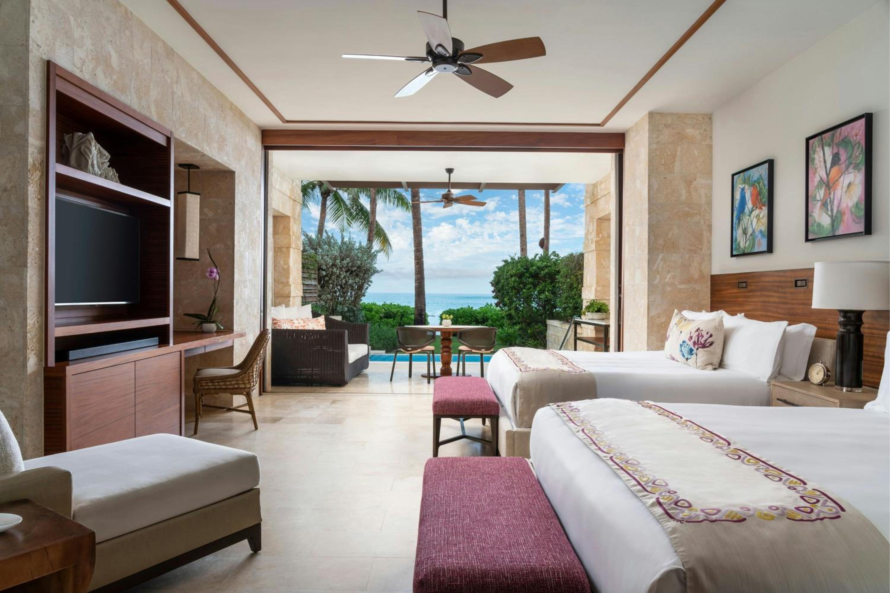 Beachfront King Room with Two King Beds and Roll-in Shower - Mobility and Hearing Accessible/Ground Floor