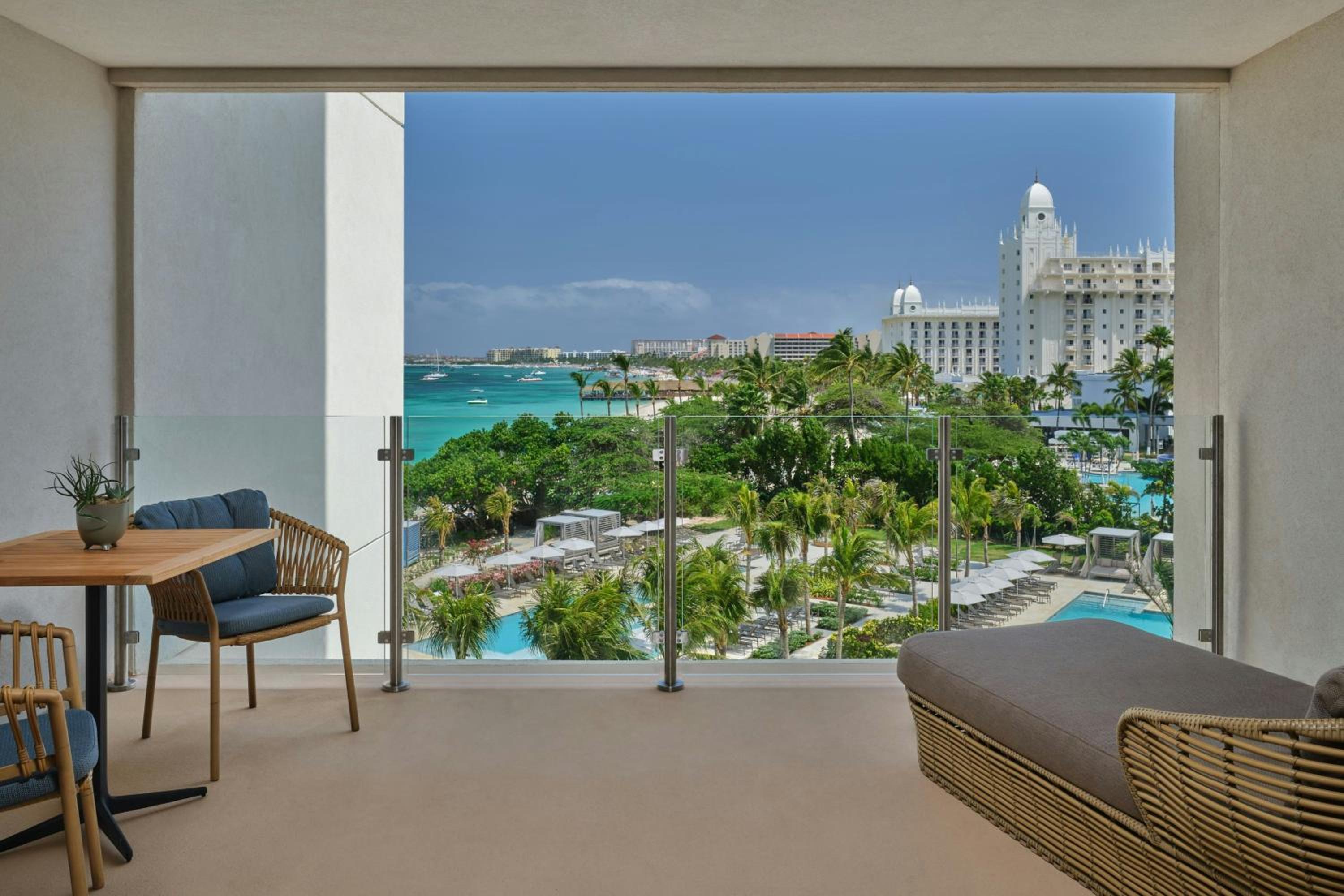 Superior Double Room with Two Double Beds, Balcony and Pool View