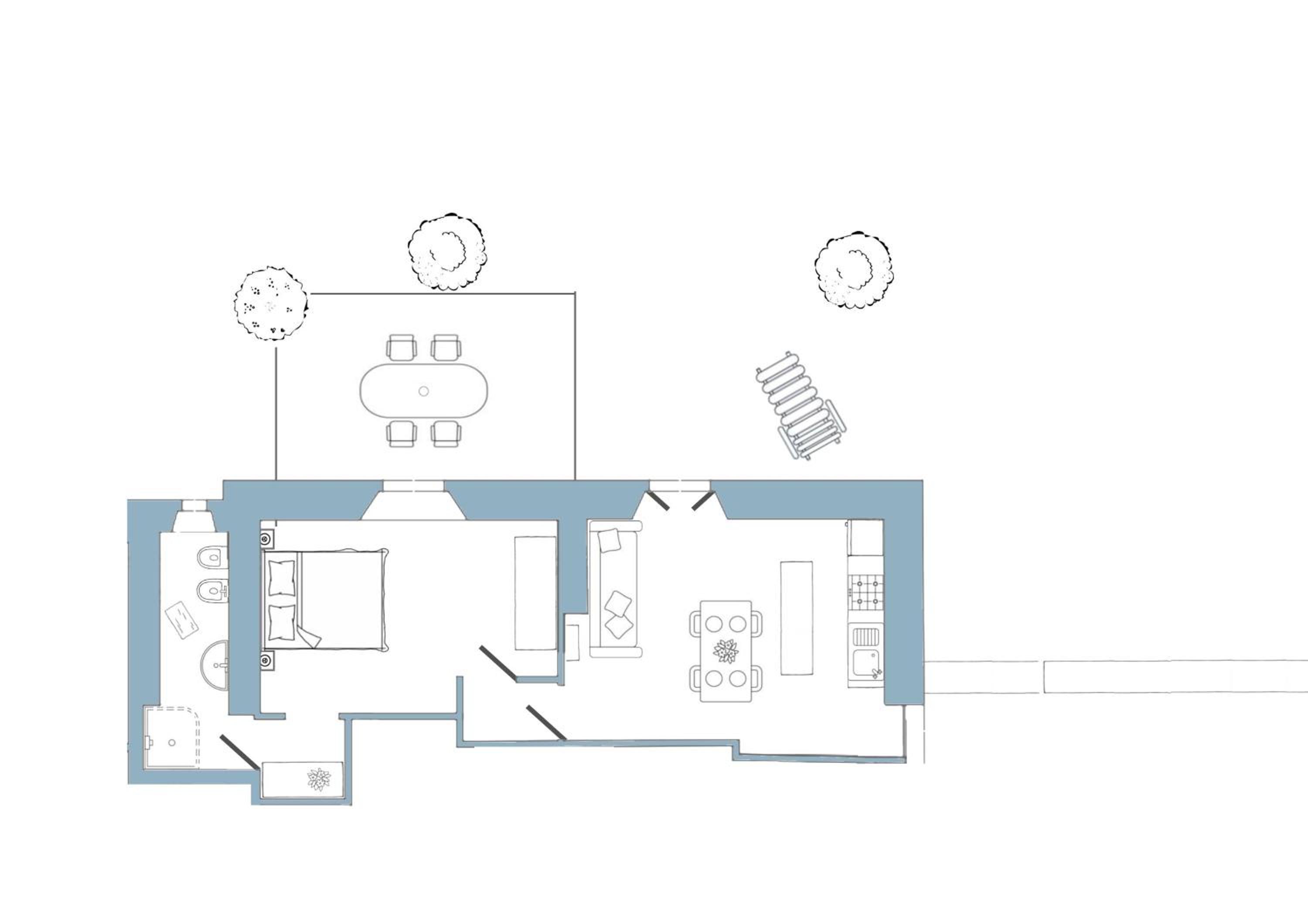 One-Bedroom Apartment with Garden