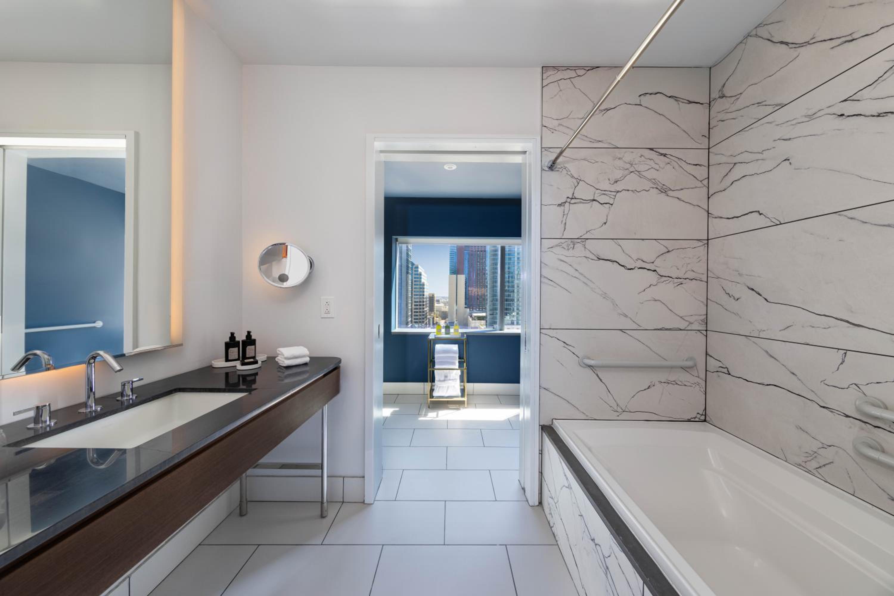 Two-Bedroom Premier Corner Suite with Tub and City View
