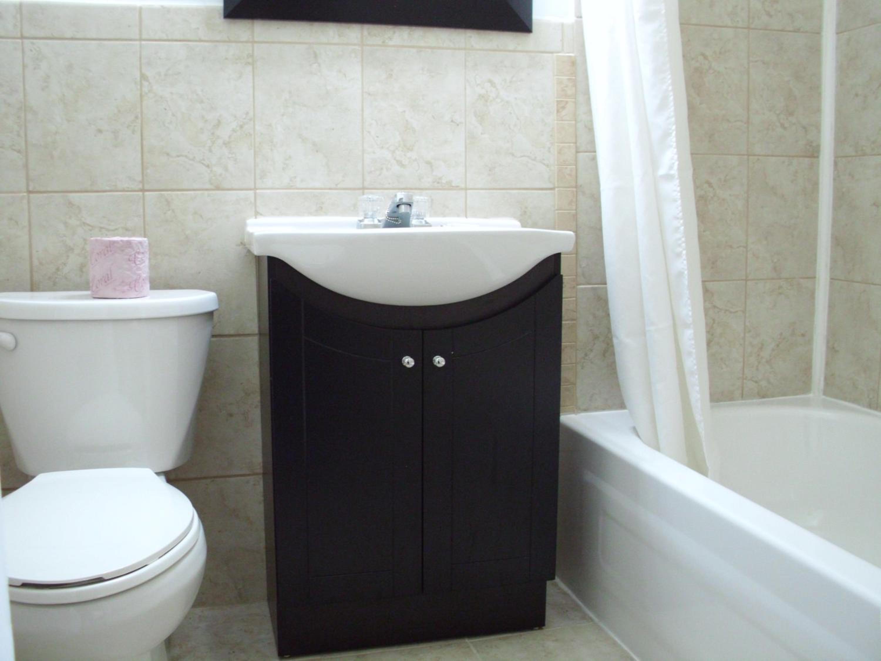 bathroom with a sink, toilet, and bathtub