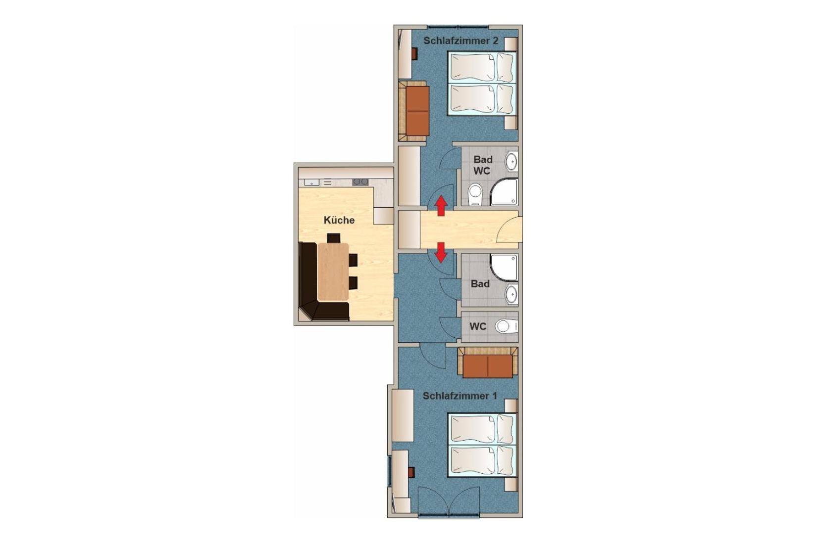 Two-Bedroom Apartment with Mountain View