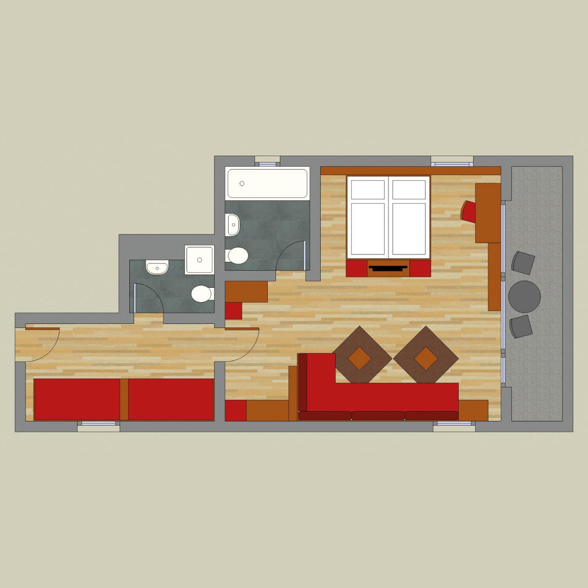 STUDIO No 301 - 45qm - with living and sleeping room - balcony lake view photo 2
