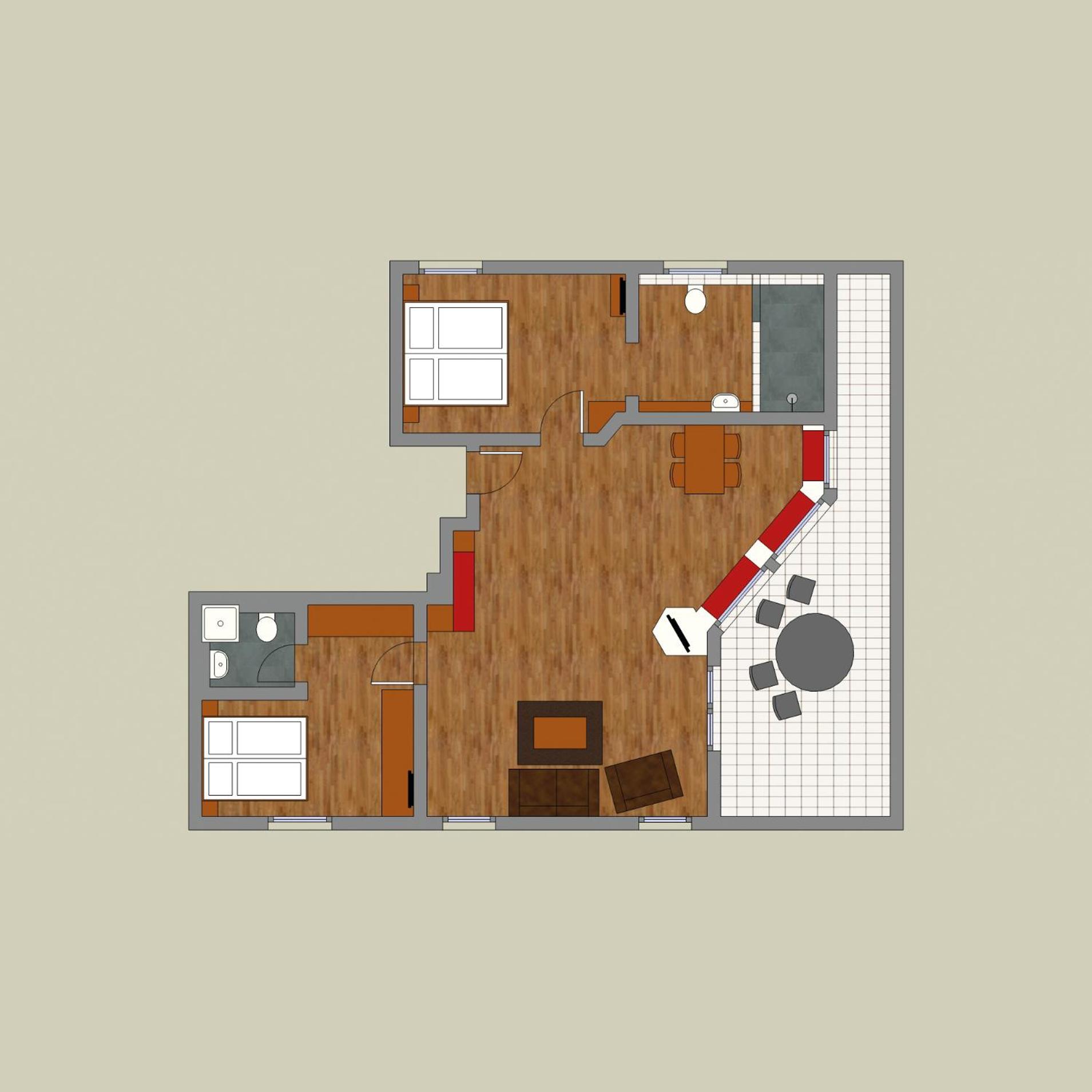 STUDIO No 162 - 75qm - with 2 sleeping rooms - separate living room - big balcony with lake view photo 2
