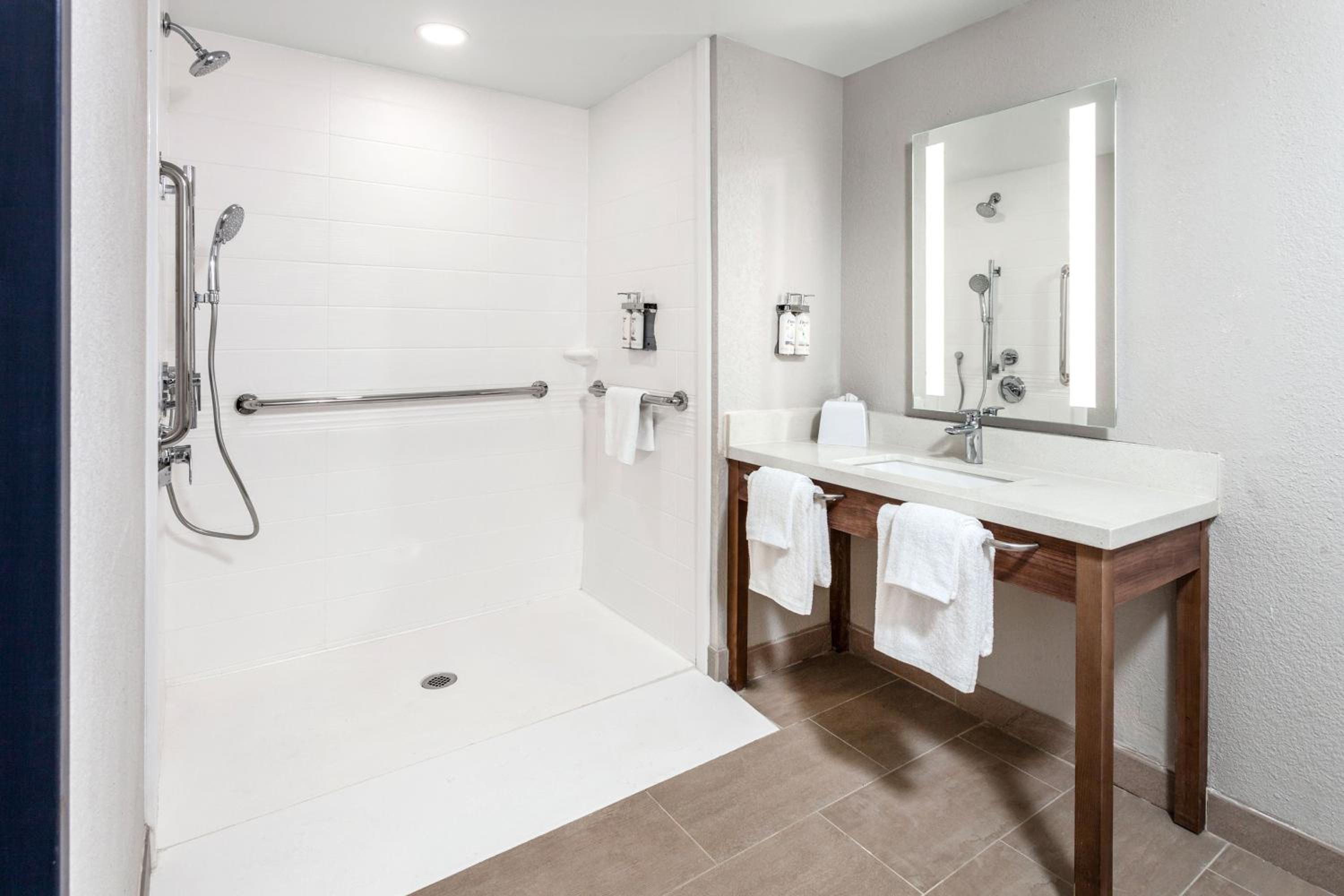 Queen Room with Communications and Mobility Accessible Roll-In Shower