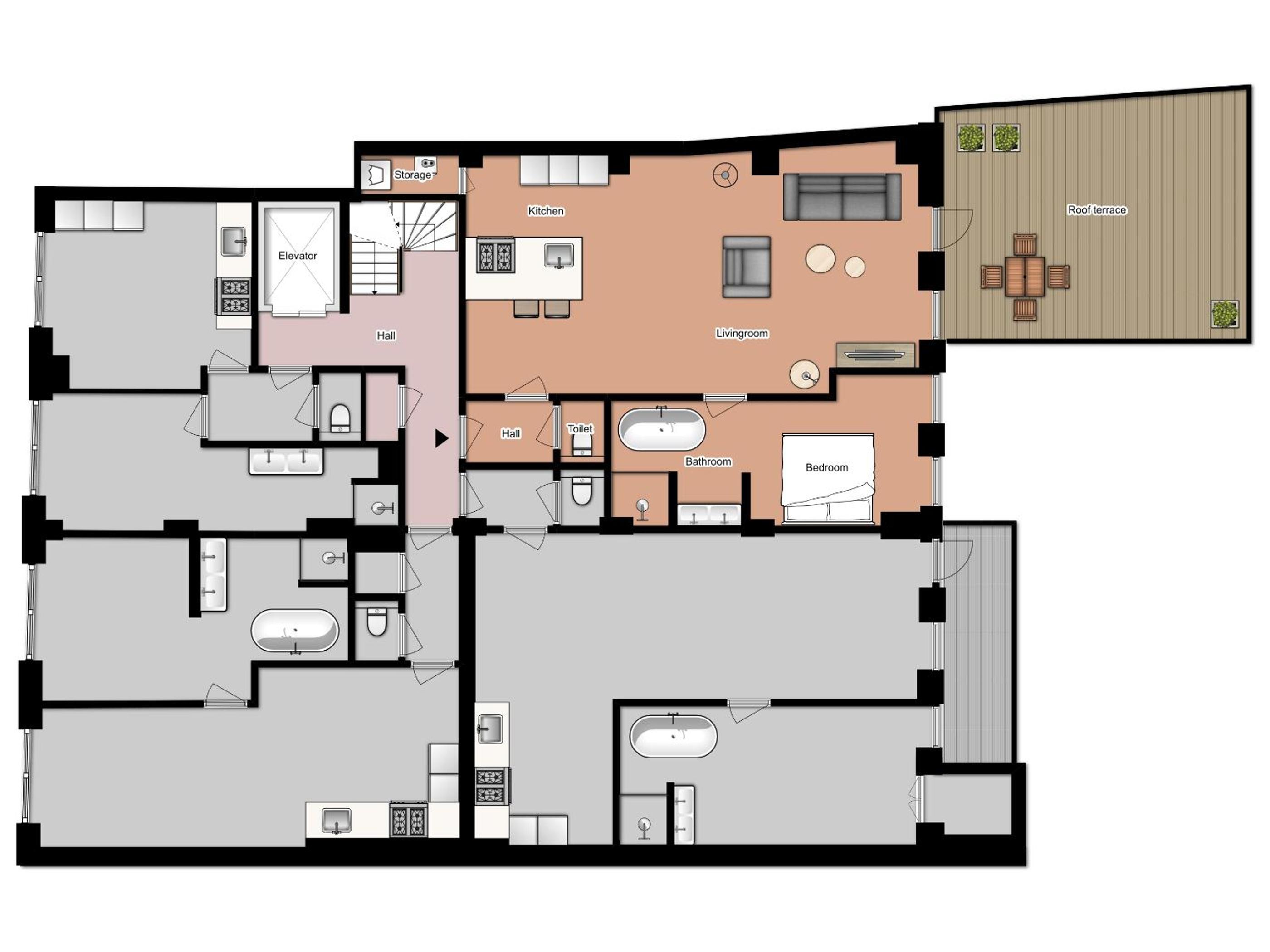 Large One-Bedroom Apartment with Balcony photo 3