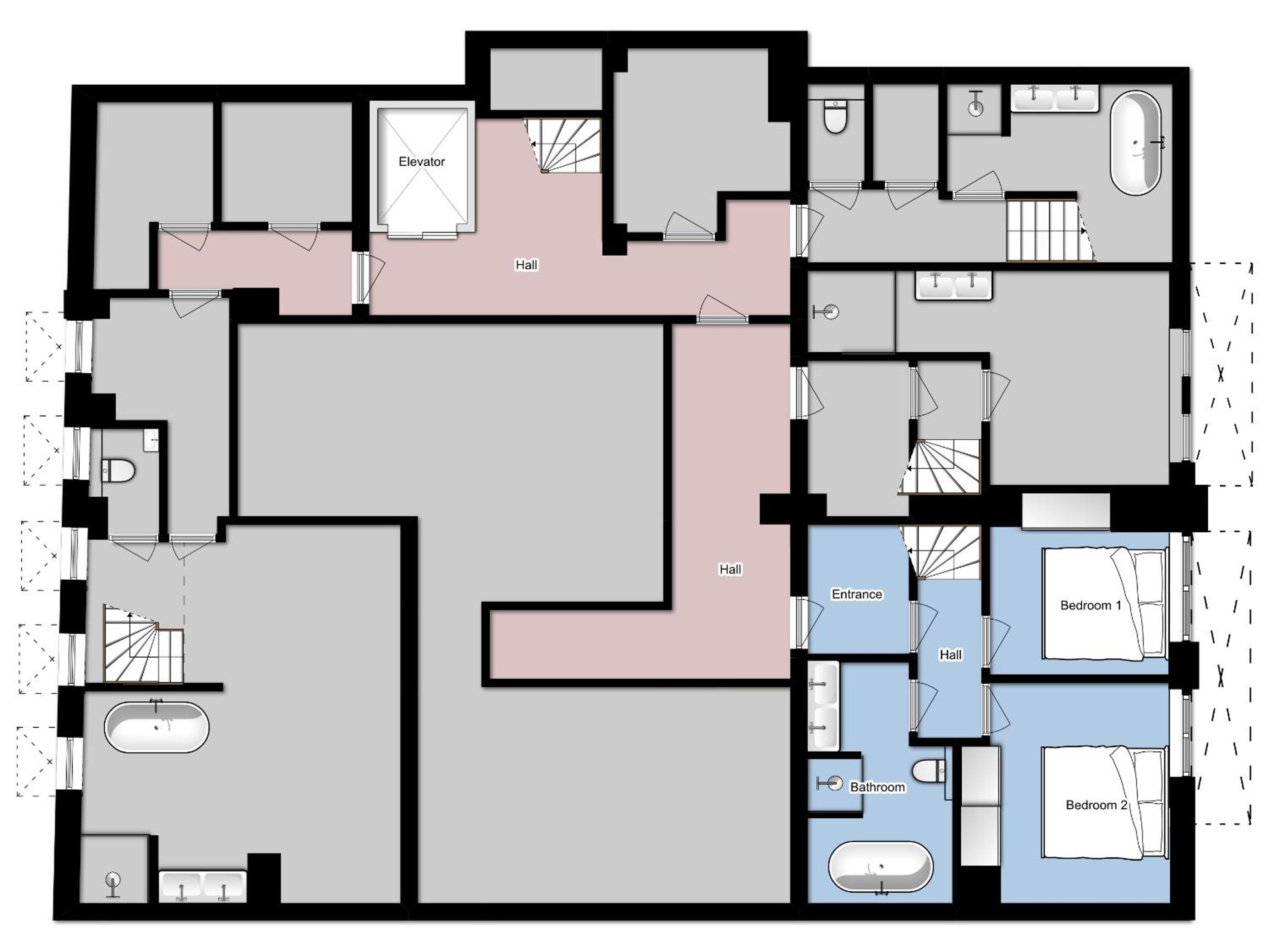Two-Bedroom Apartment Split-Level with garden photo 3